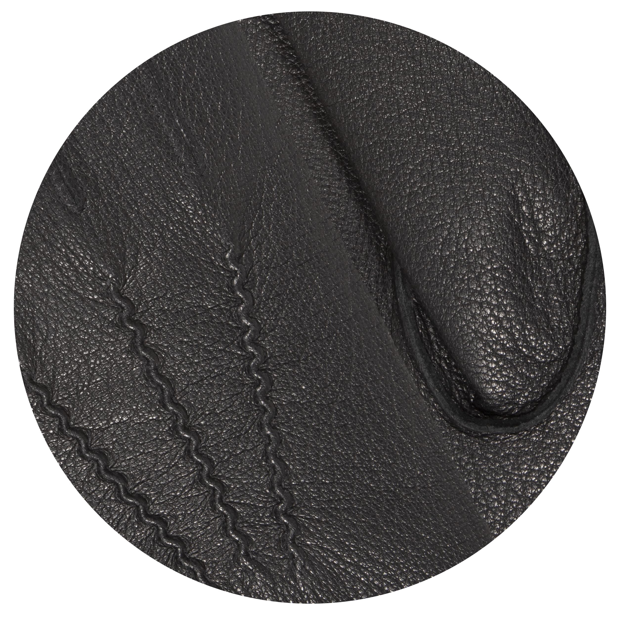 isotoner-gants-homme-cuir-de-ch-vre-noir-doubl-s-chaud image 2