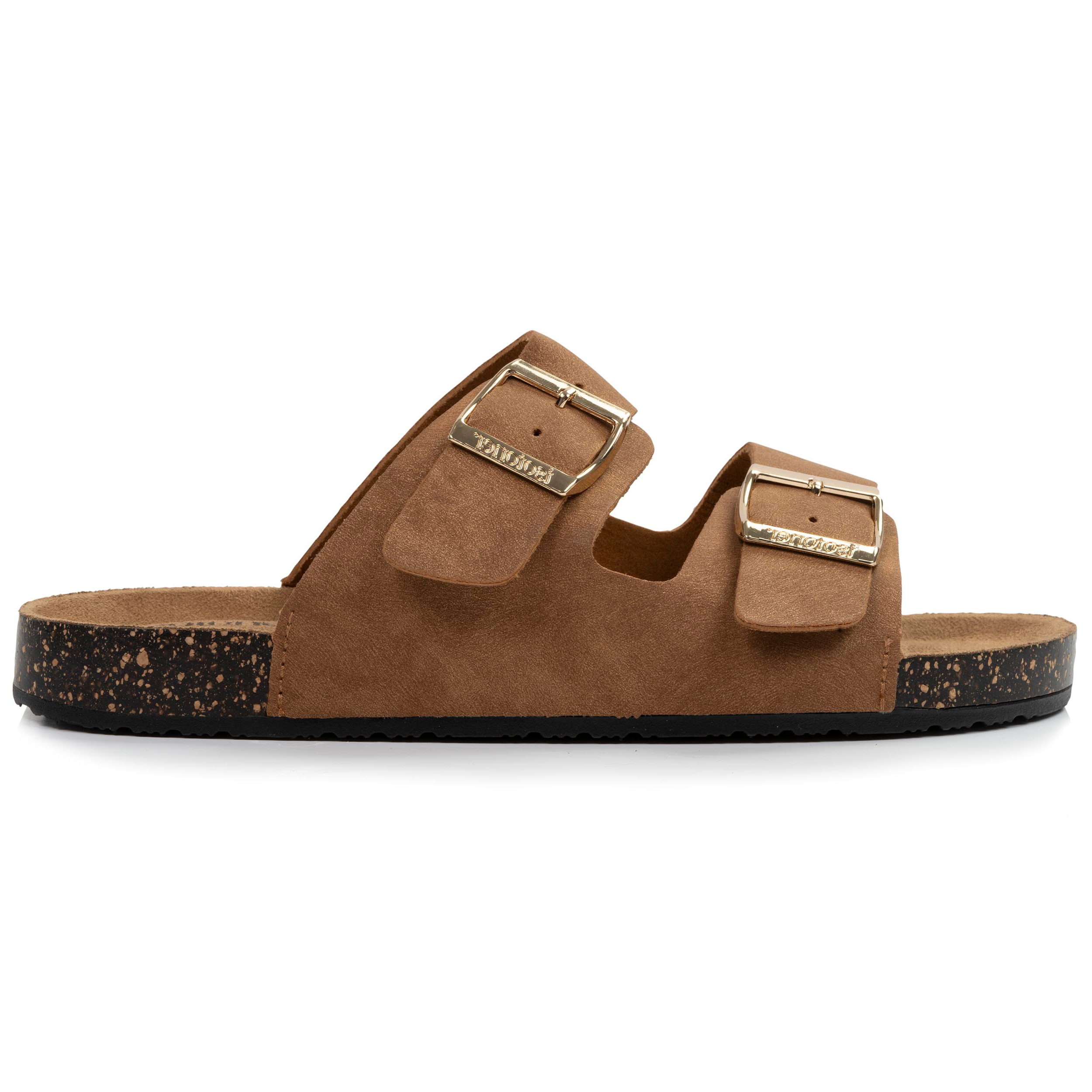 isotoner-mules-sandales-femme-double-bride-camel-confort image 8