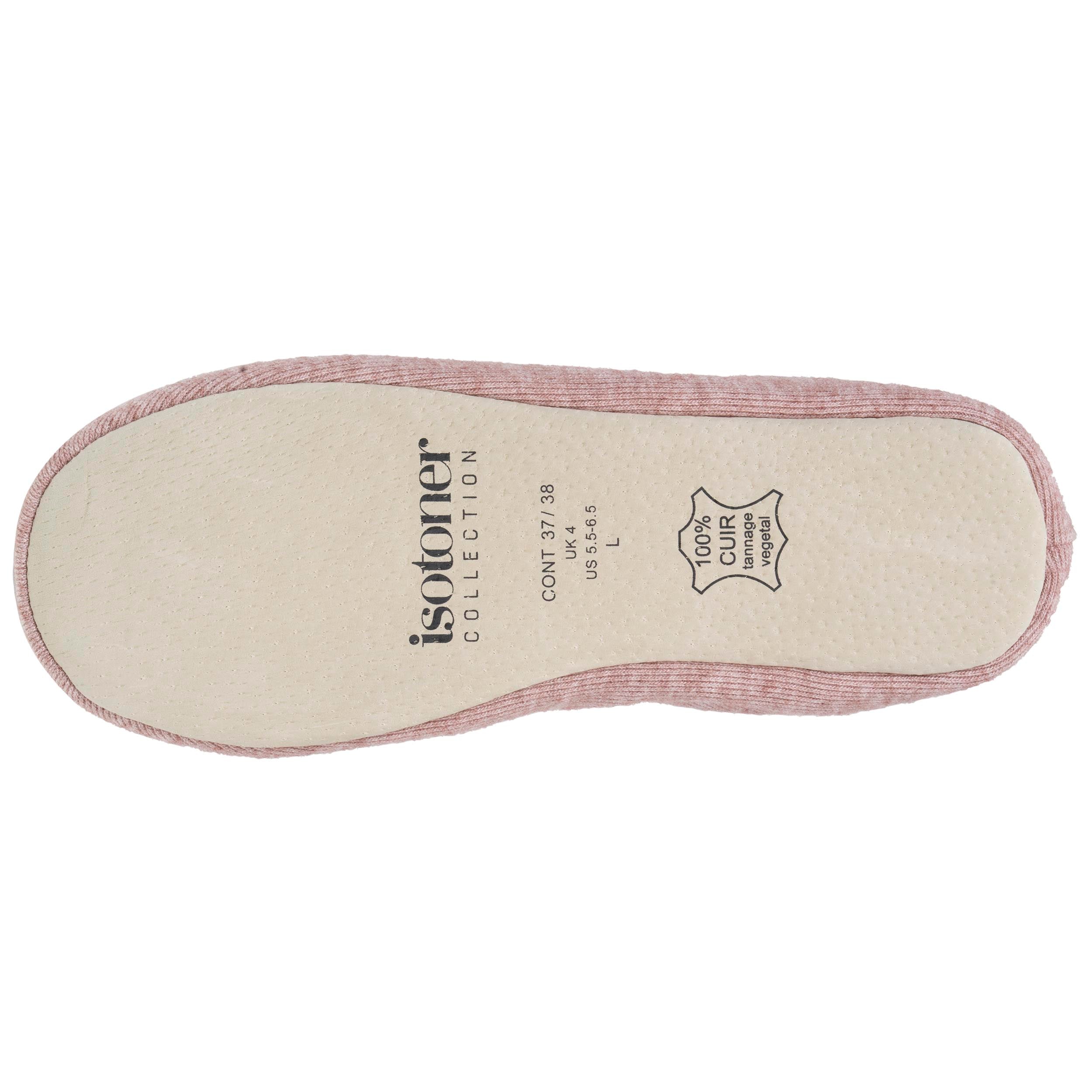isotoner-chaussons-ballerines-femme-rose-chin-maille image 5