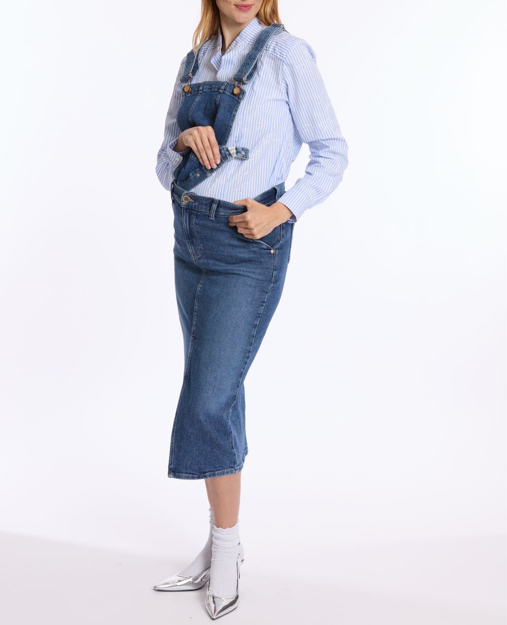 cache-c-ur-emma-salopette-2-en-1-de-grossesse-jupe-haut-amovible-mid-blue-used image 3