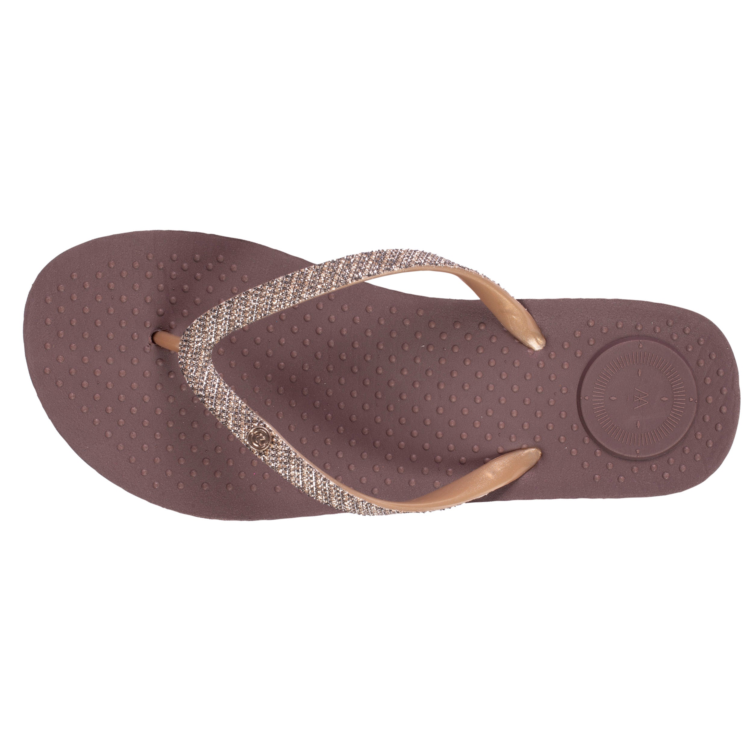 isotoner-everywear-tongs-femme-marron-ornements image 2