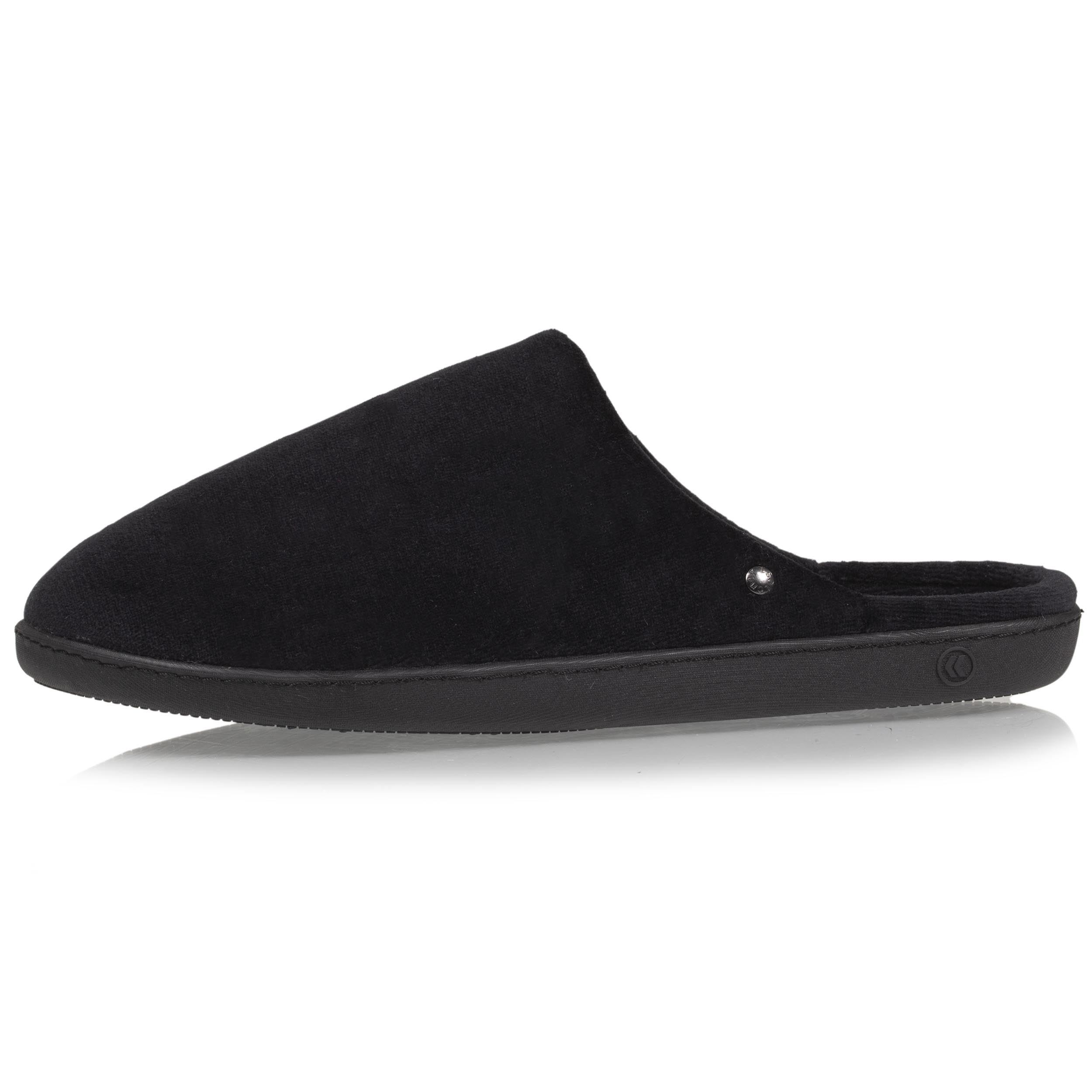 isotoner-chaussons-mules-homme-noir-chevrons-coton-bio image 4