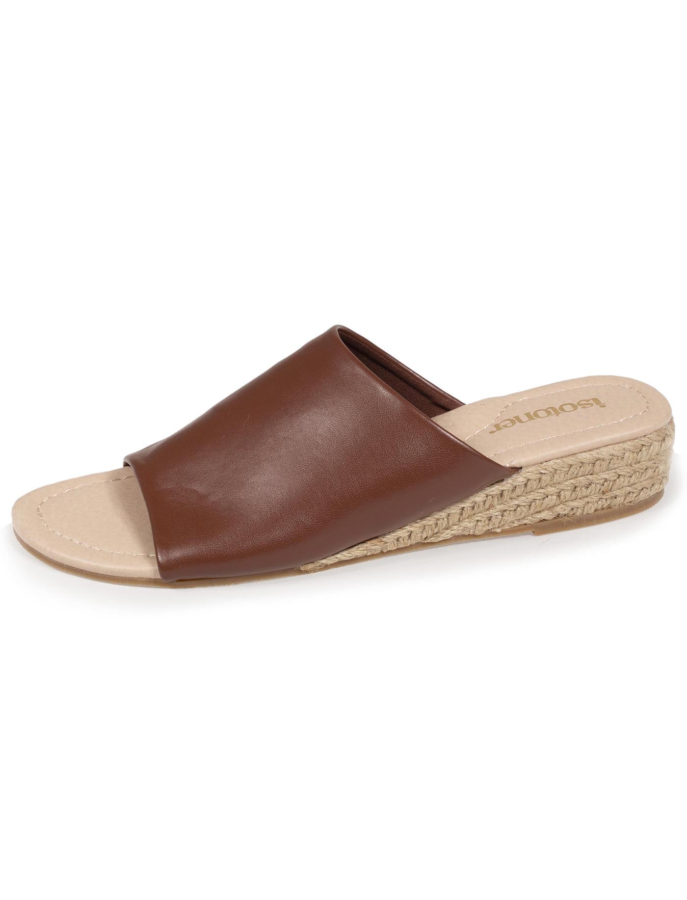isotoner-mules-femme-talon-corde-bandeau-cognac image 6