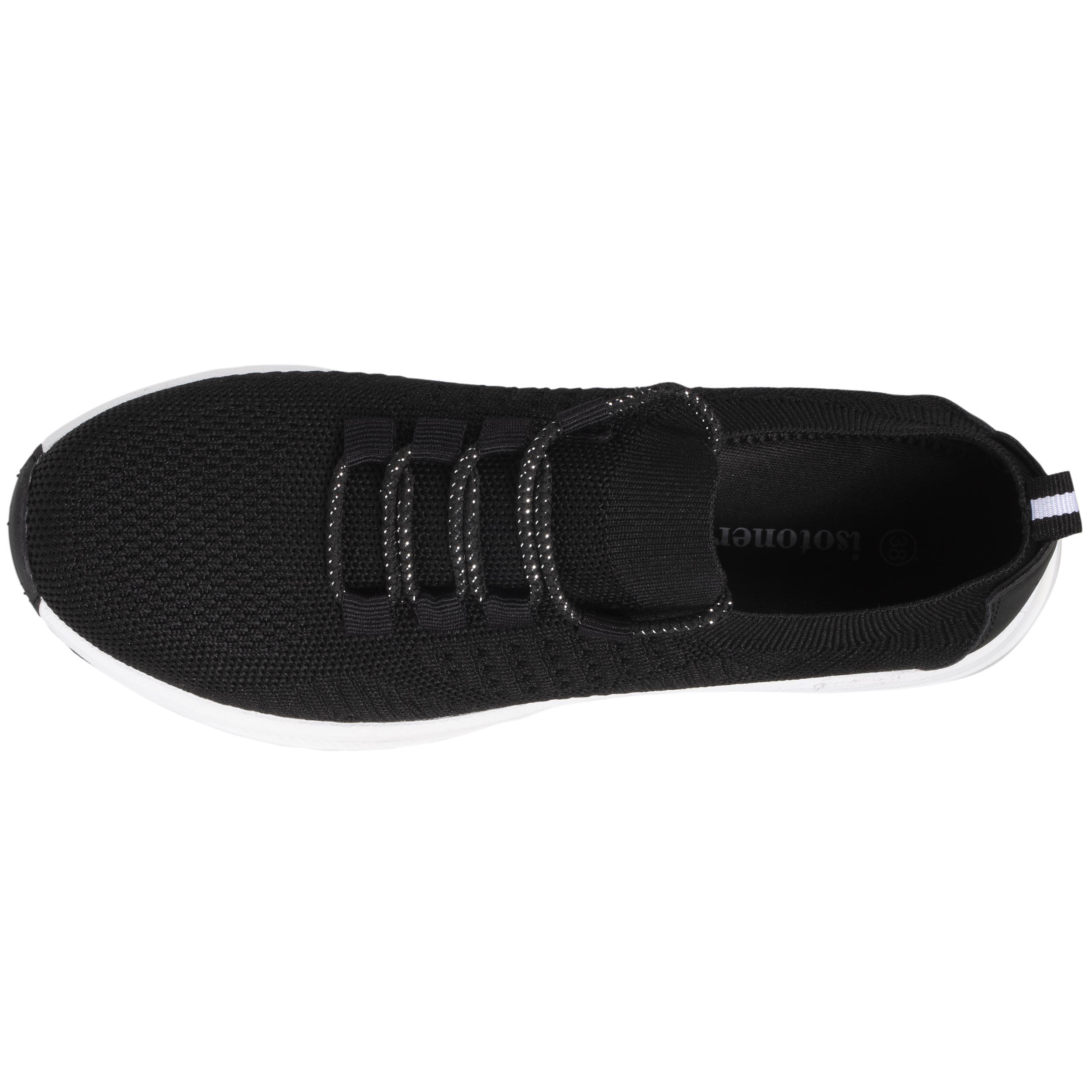 isotoner-baskets-confort-femme-slip-on-lacets-noir image 2