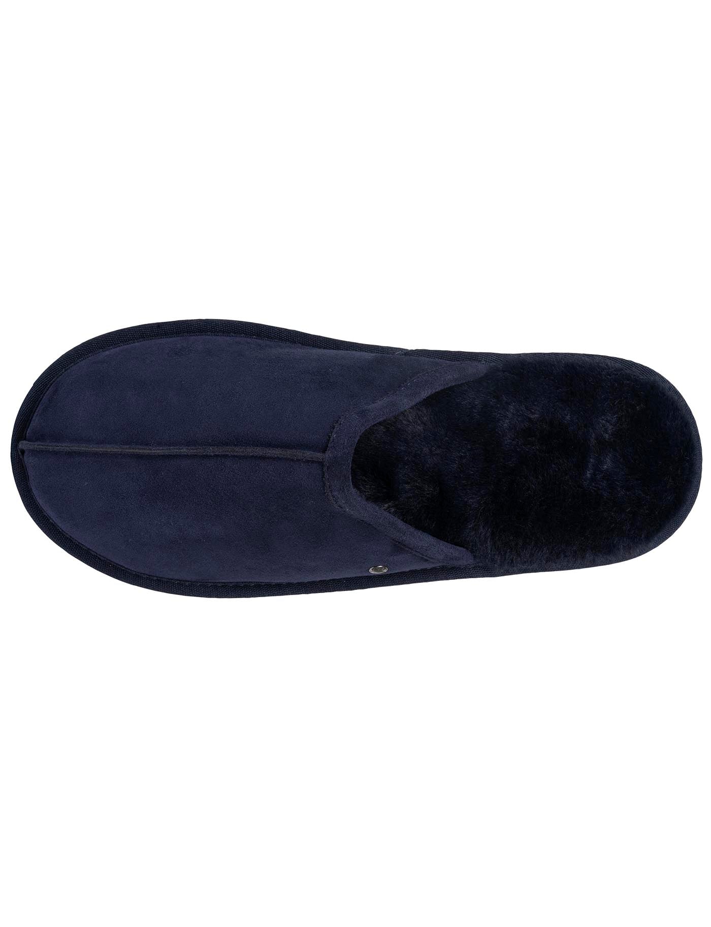 isotoner-chaussons-mules-homme-cuir-marine-fourr-es image 7