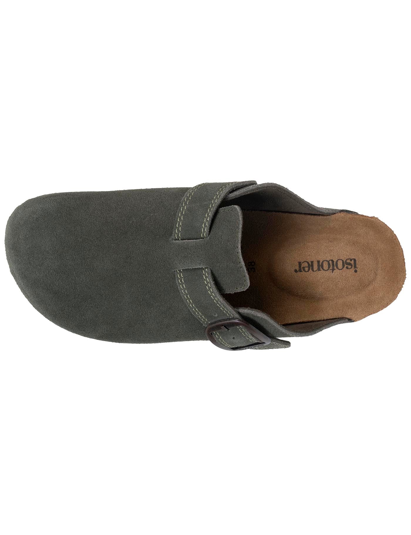 isotoner-sabots-femme-cuir-double-surpiq-res-kaki-xtra-flex image 7
