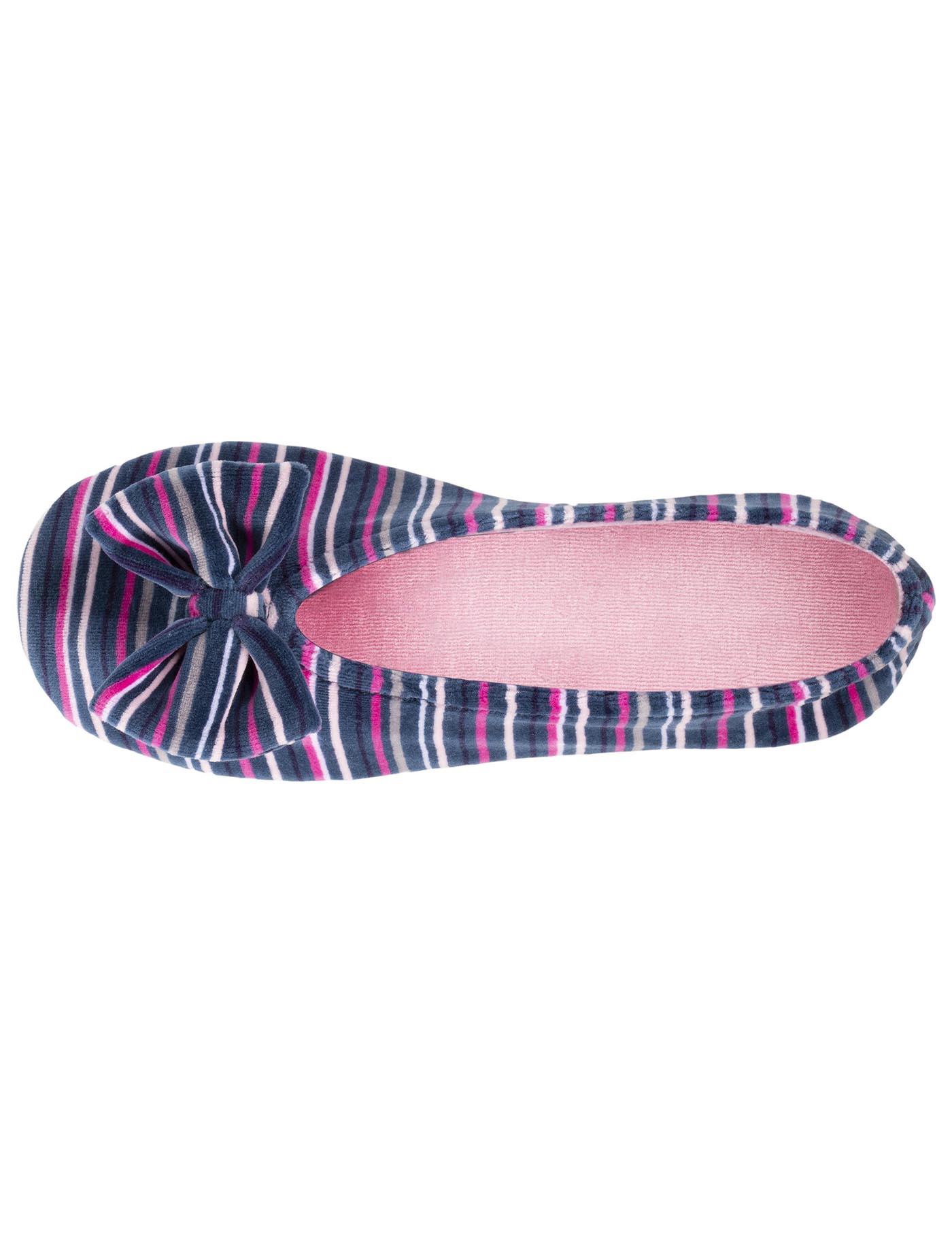 isotoner-chaussons-ballerines-femme-rayures-bleues image 7