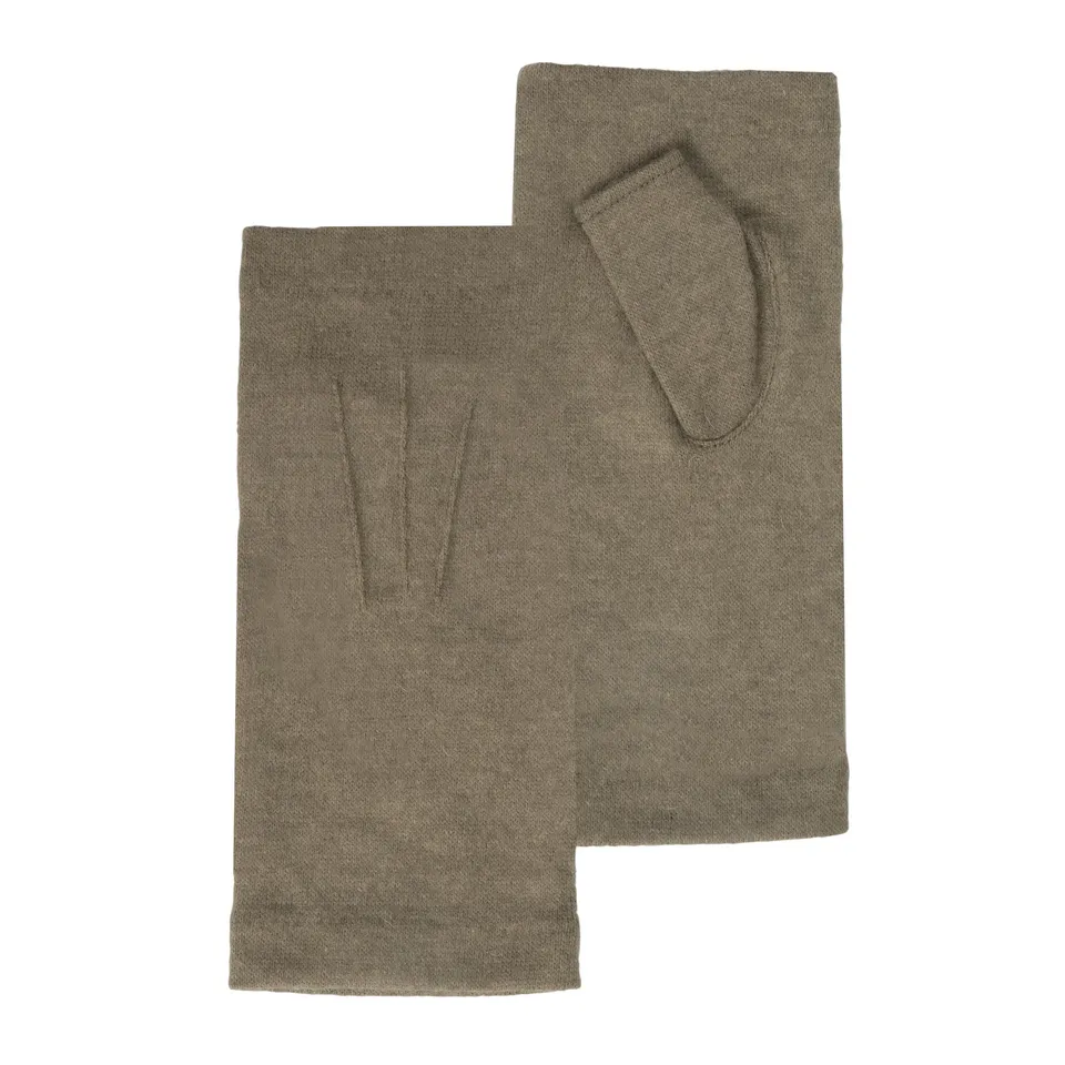 isotoner-mitaines-femme-laine-kaki-mitaine-longue-taille-unique image 1