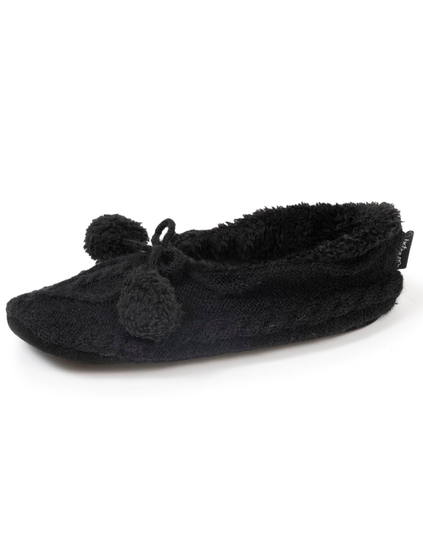 isotoner-chaussettes-chaussons-fourr-es-femme-noir-sherpa image 6