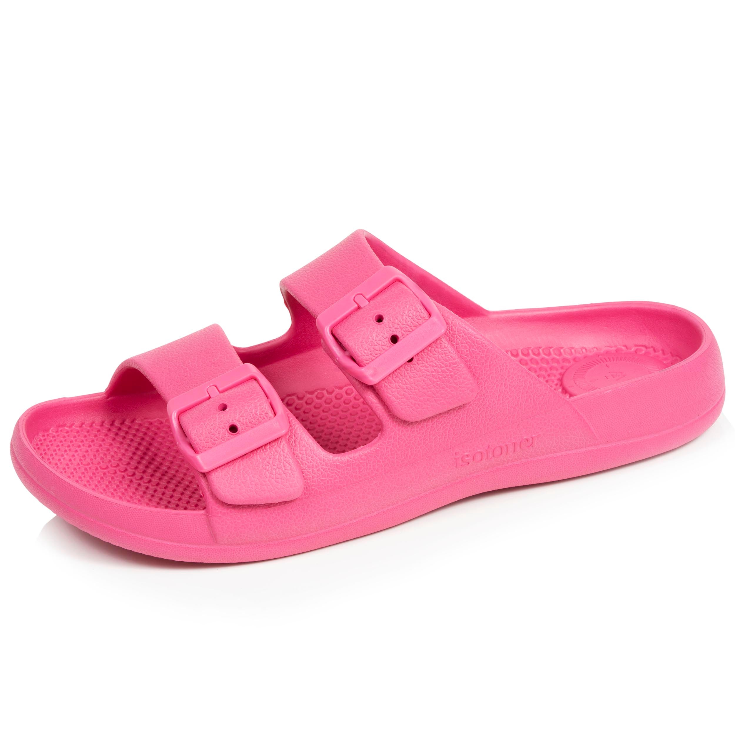 isotoner-mules-claquettes-femme-ajustables-rose-everywear image 1