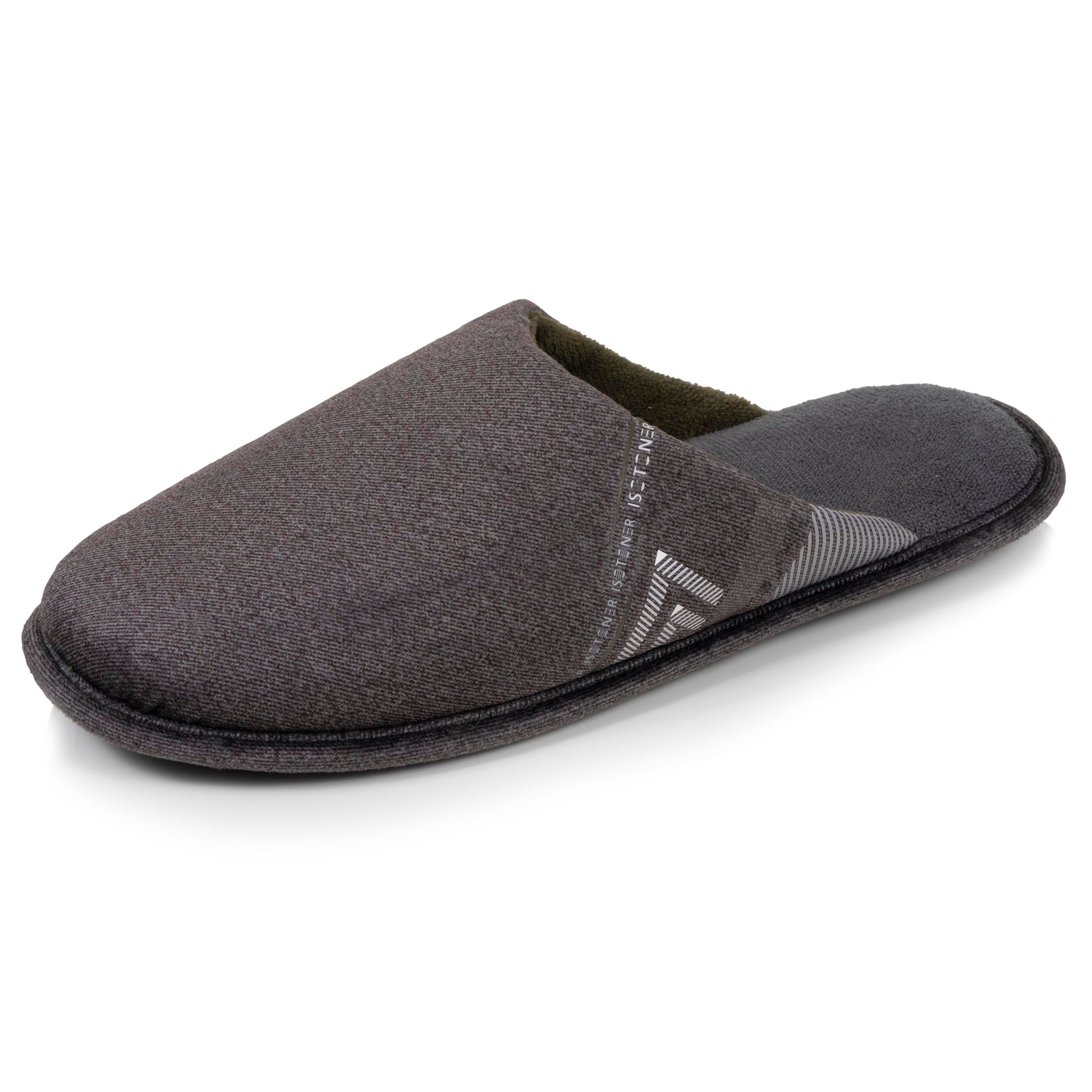 isotoner-chaussons-mules-plates-gris-chin-homme image 1