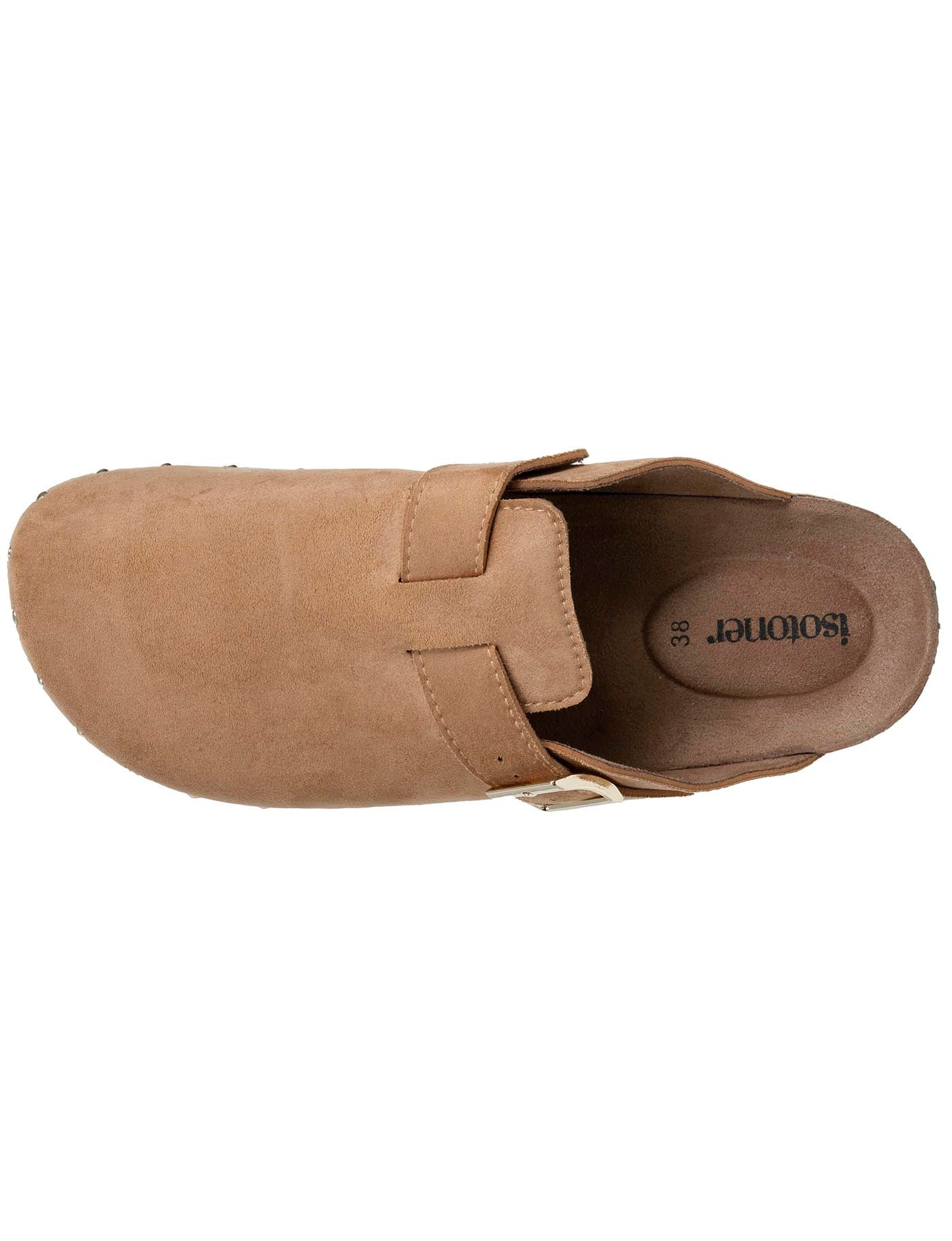 isotoner-sabots-femme-camel-clous-effet-cuir image 7