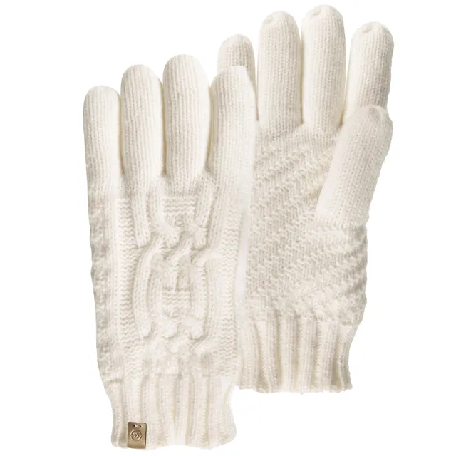 isotoner-gants-femme-maille-d-aran-blanc-doubl-s-polaire image 1