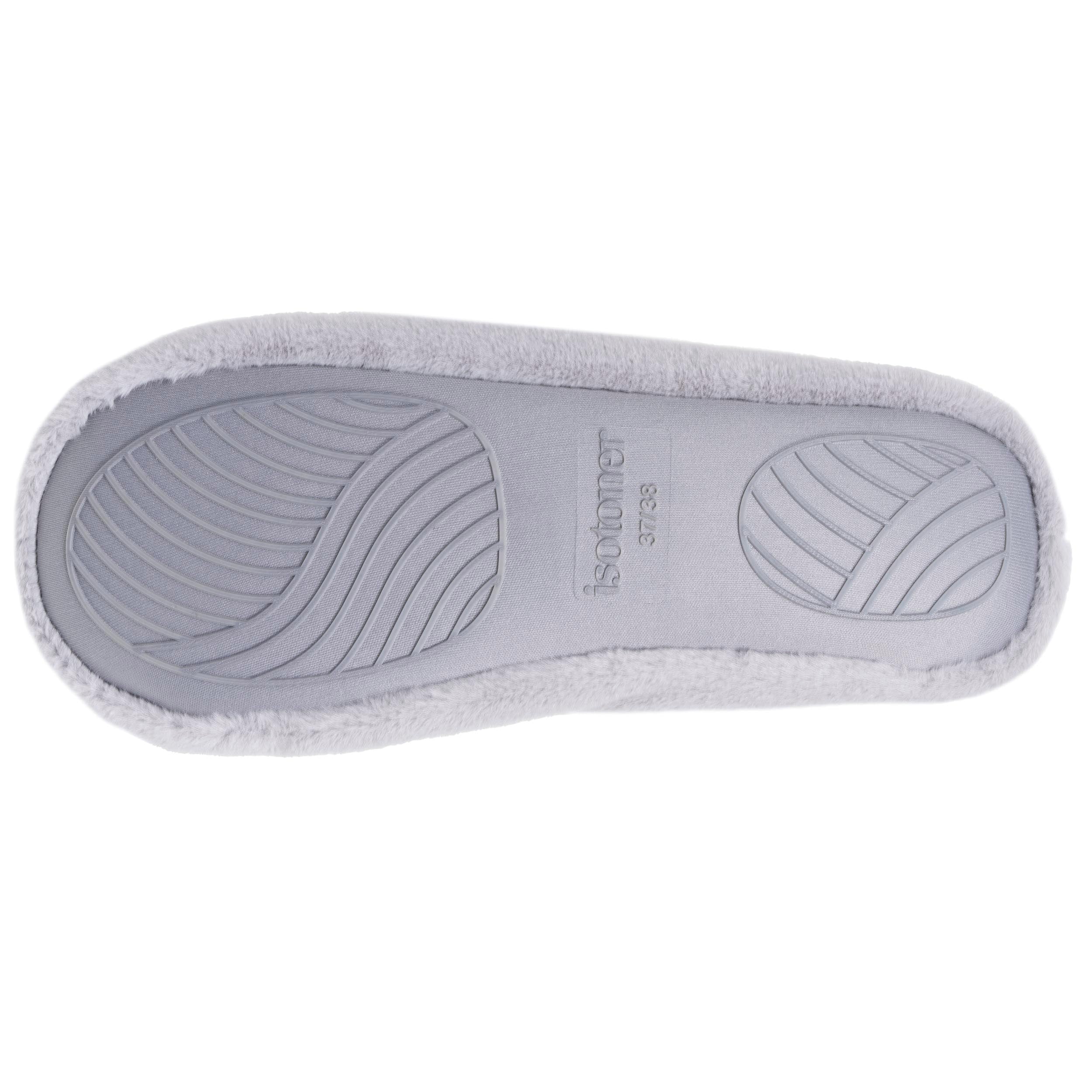 isotoner-ballerines-chaussons-femme-3d-fourrure-gris image 5