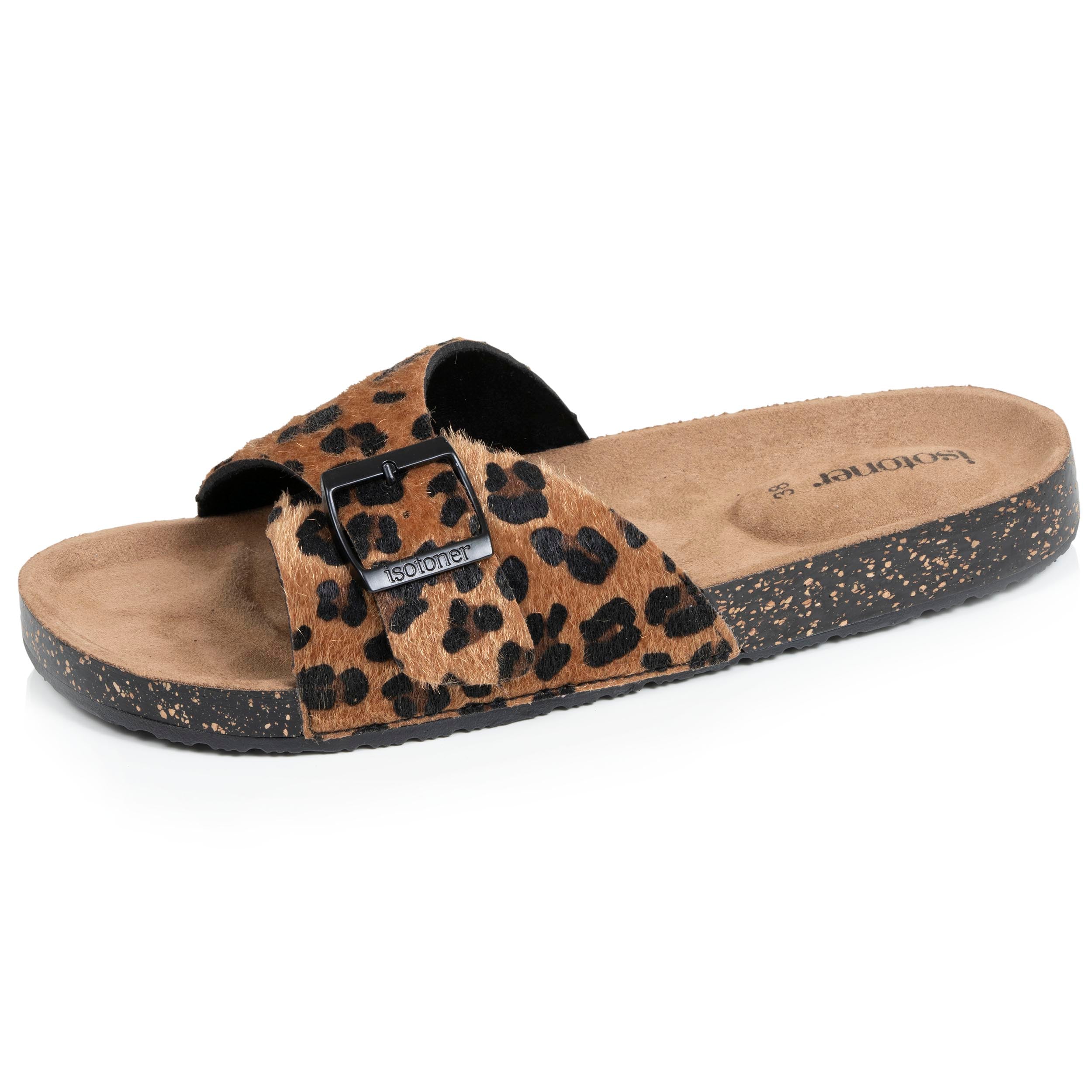 isotoner-mules-sandales-femme-simple-bride-l-opard image 1