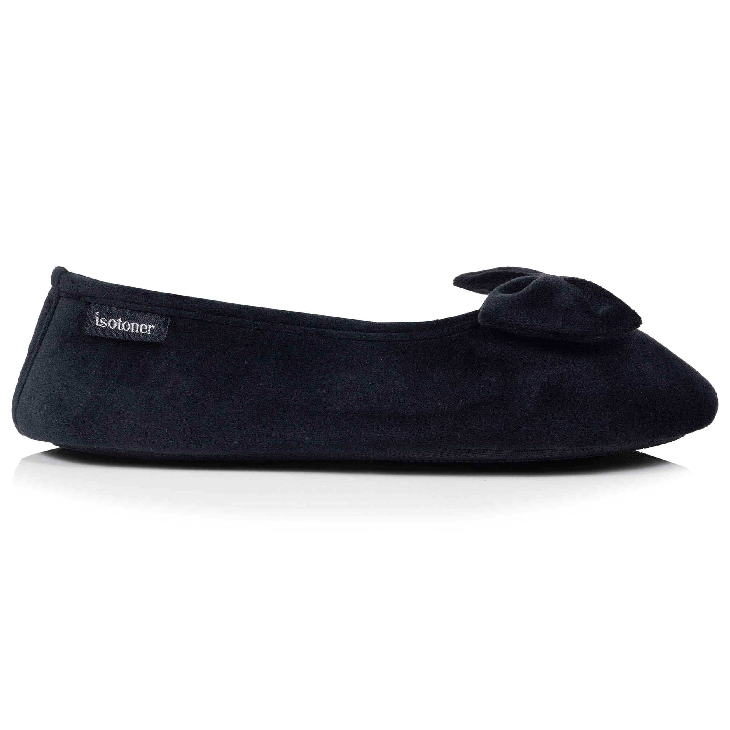 isotoner-chaussons-ballerines-femme-noir-rayures-m-moire-de-forme image 8