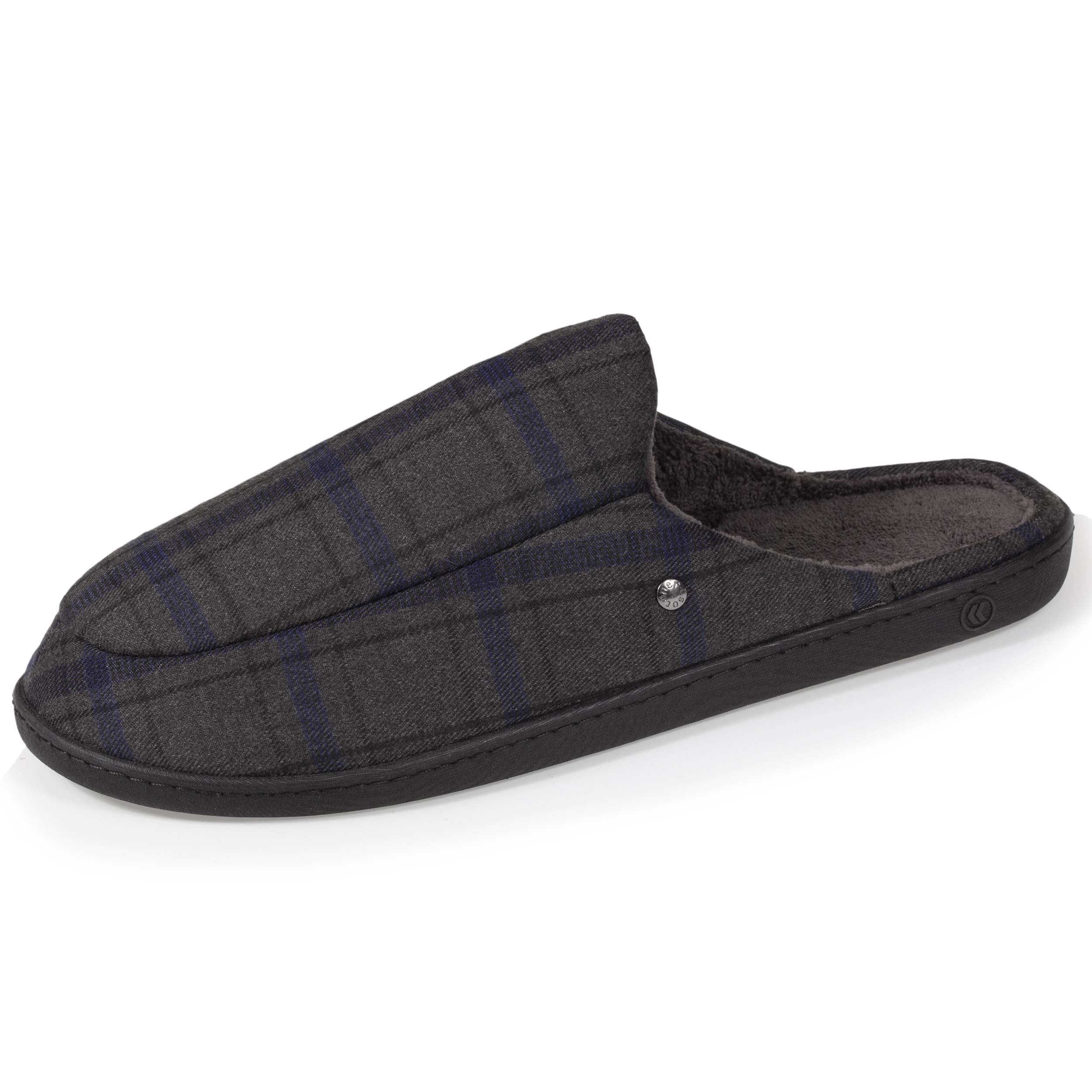 isotoner-chaussons-mules-homme-tartan-everywear image 1