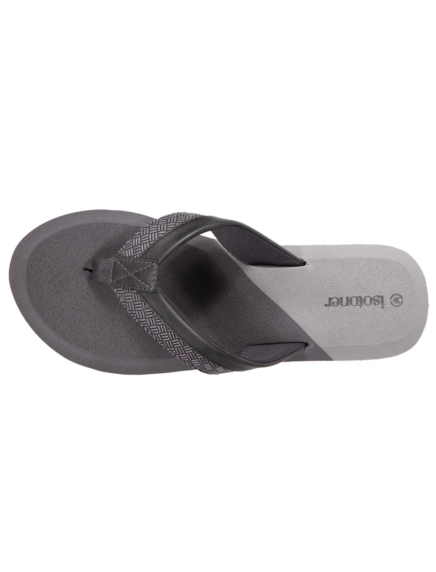 isotoner-tongs-homme-tress-es-bicolores-grises image 7