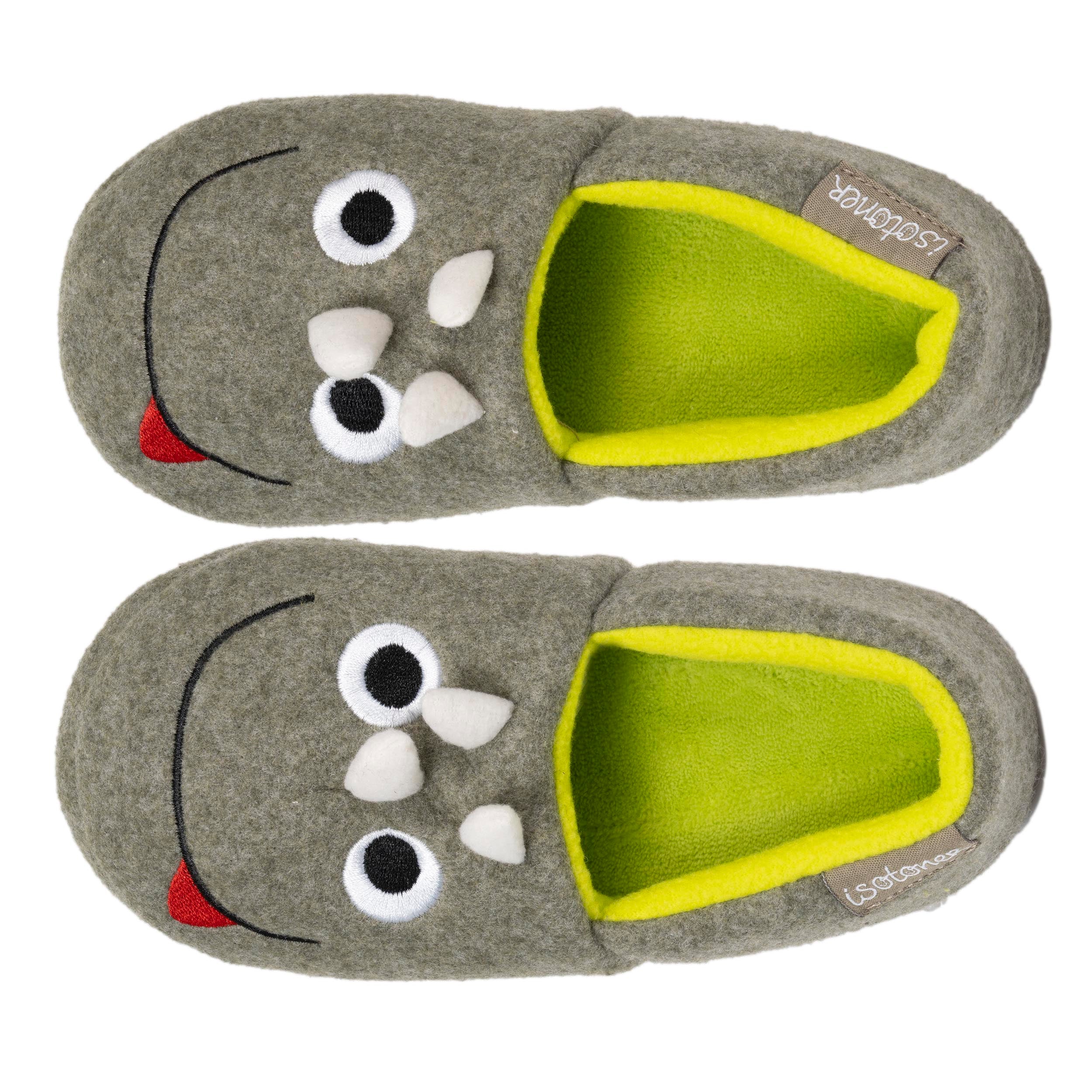 isotoner-chaussons-slippers-gar-on-kaki-chin-dinosaure image 2