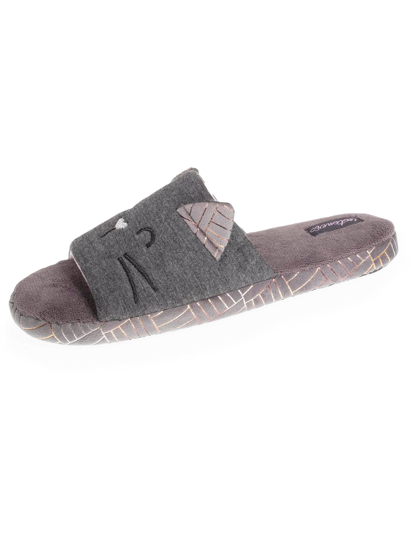 isotoner-chaussons-sandales-mules-femme-3d-gris-chin-fonc image 6