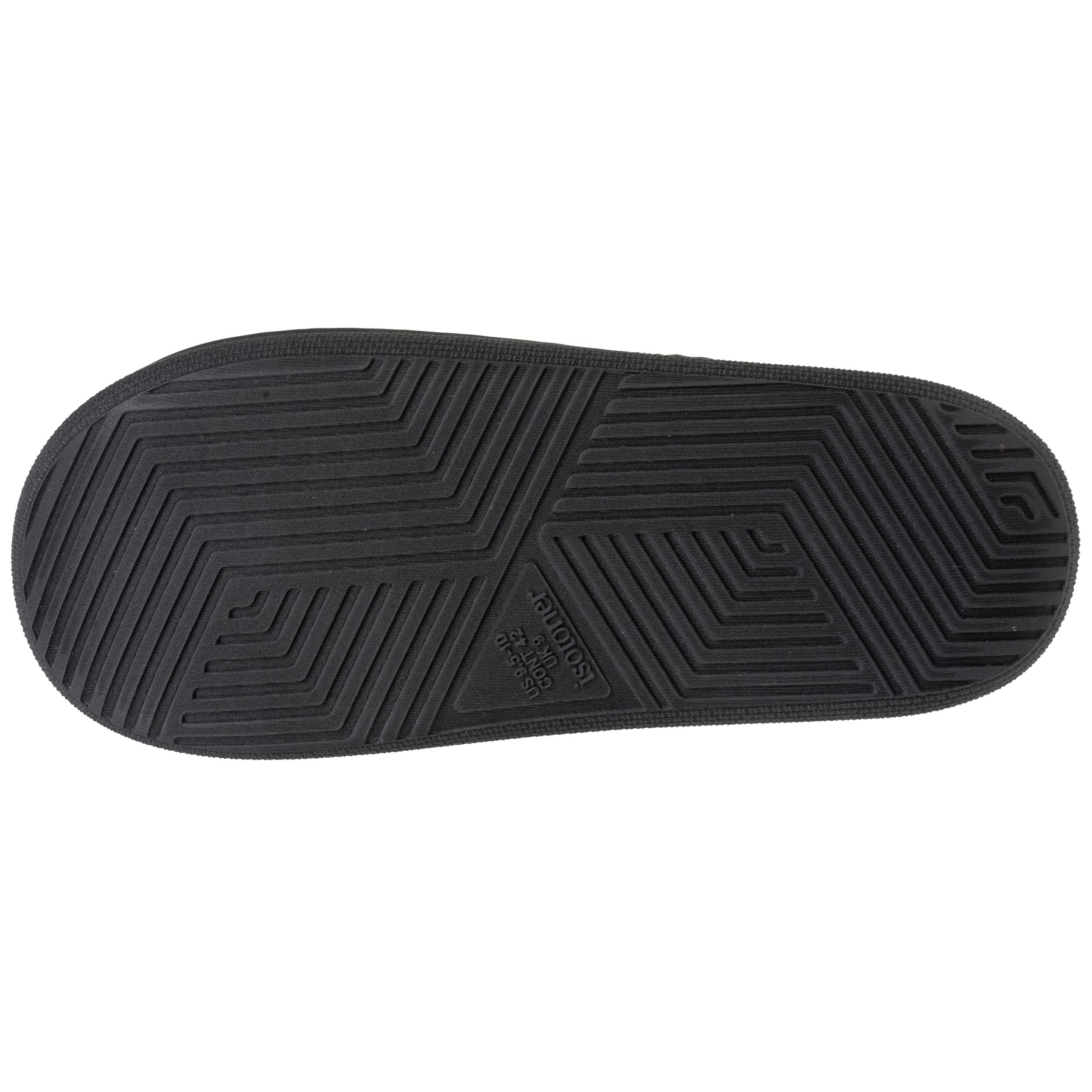 isotoner-chaussons-mules-homme-bloup-noir-imprim-vert image 4