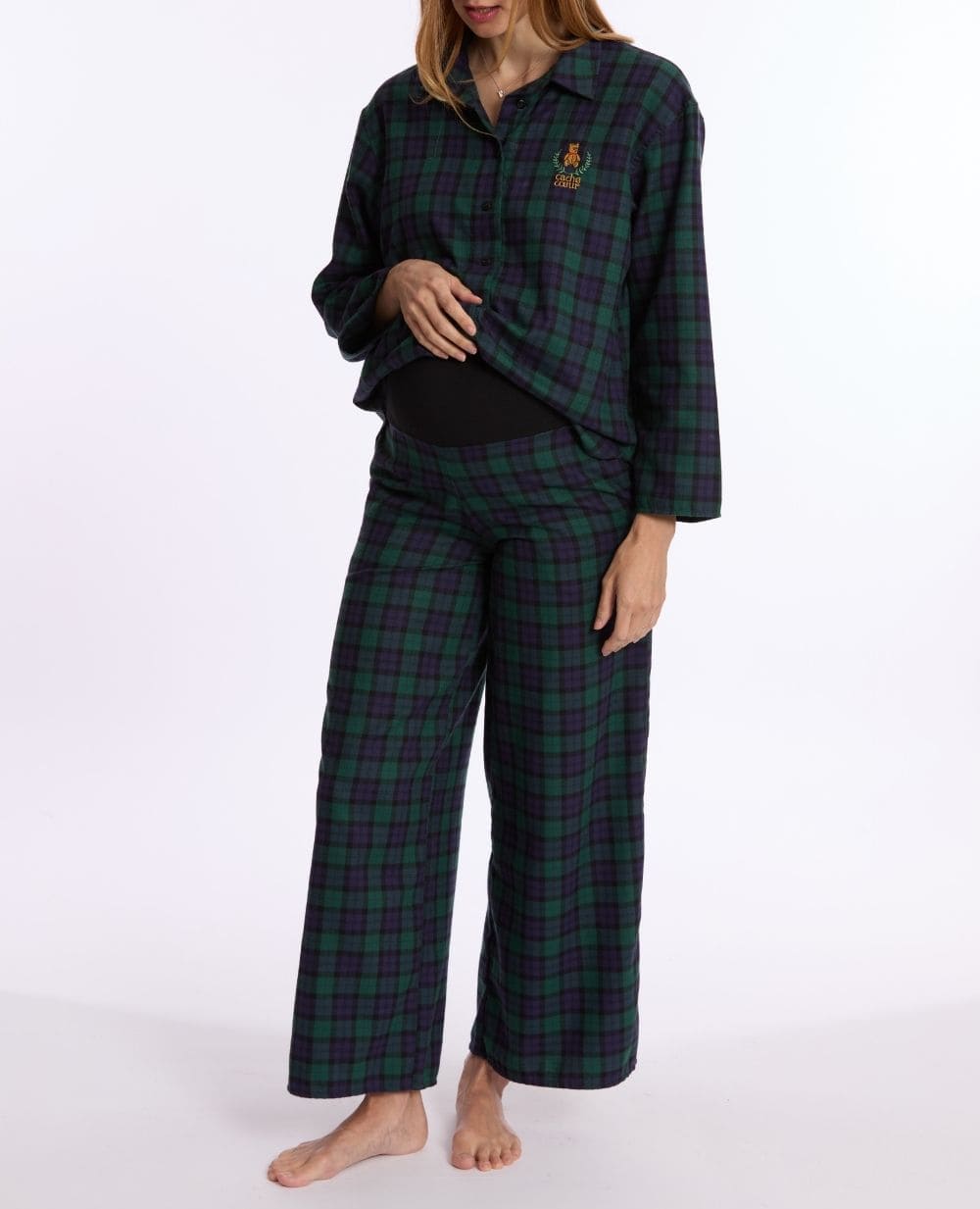 cache-c-ur-teddy-pyjama-de-grossesse-et-d-allaitement-vert image 2