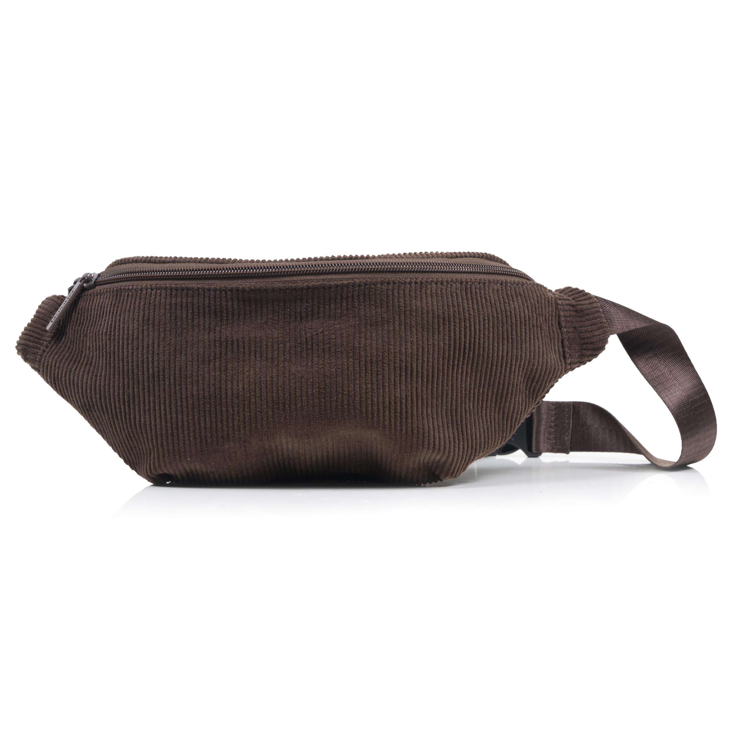 isotoner-sac-banane-mixte-velours-c-tel-marron image 1