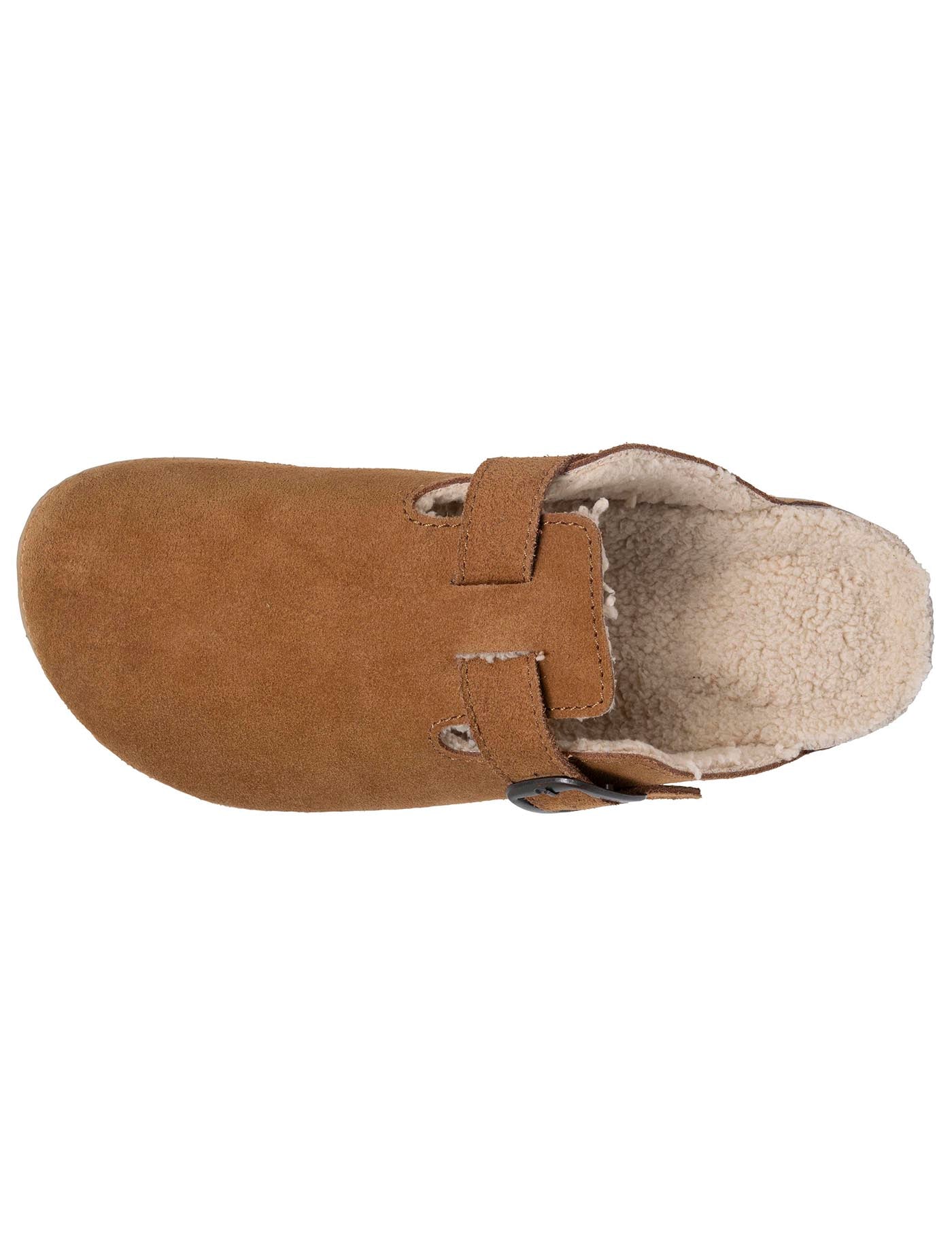 isotoner-chaussons-sabots-mules-homme-camel-fourr-s-cuir image 7