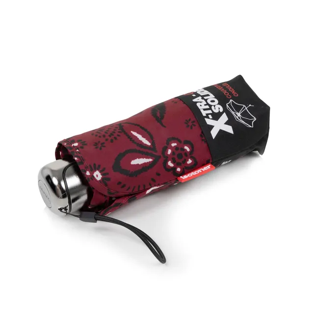 isotoner-parapluie-mini-x-tra-solide-bandana-bordeaux-17-5-cm image 1