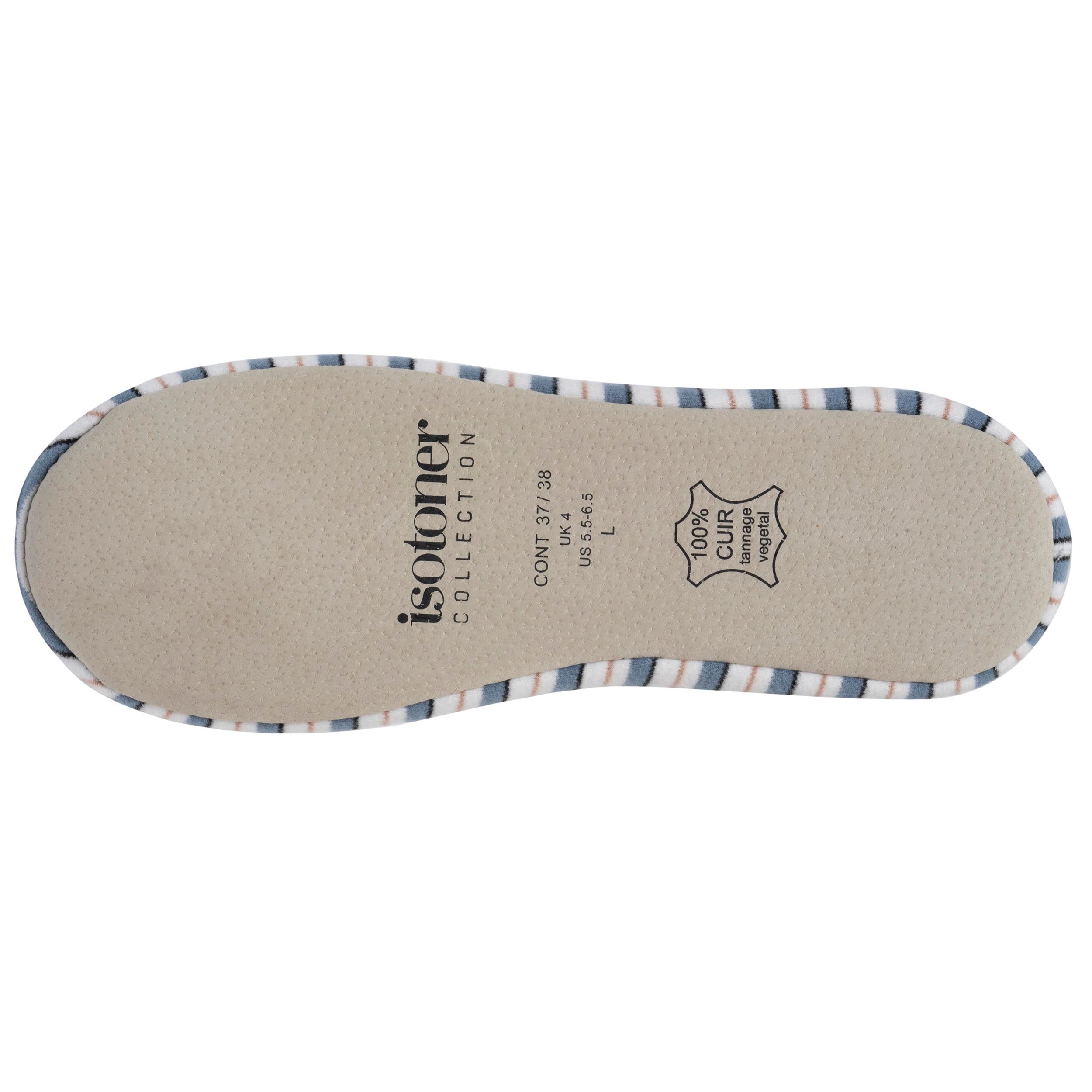 isotoner-chaussons-ballerines-grand-n-ud-femme-rayure image 4