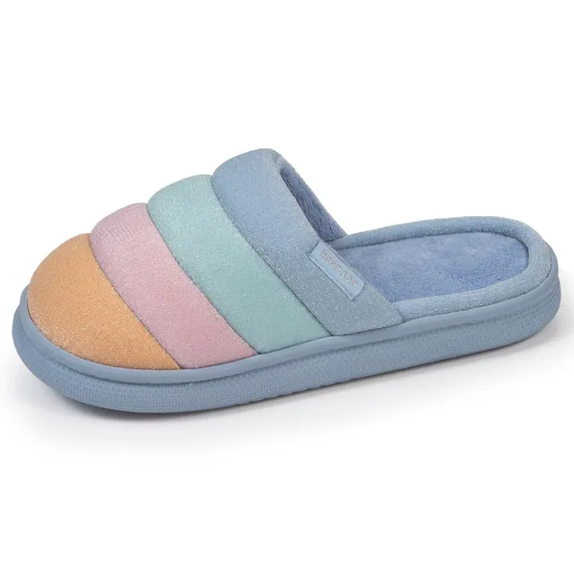 isotoner-chaussons-mules-femme-bloup-arc-en-ciel image 1