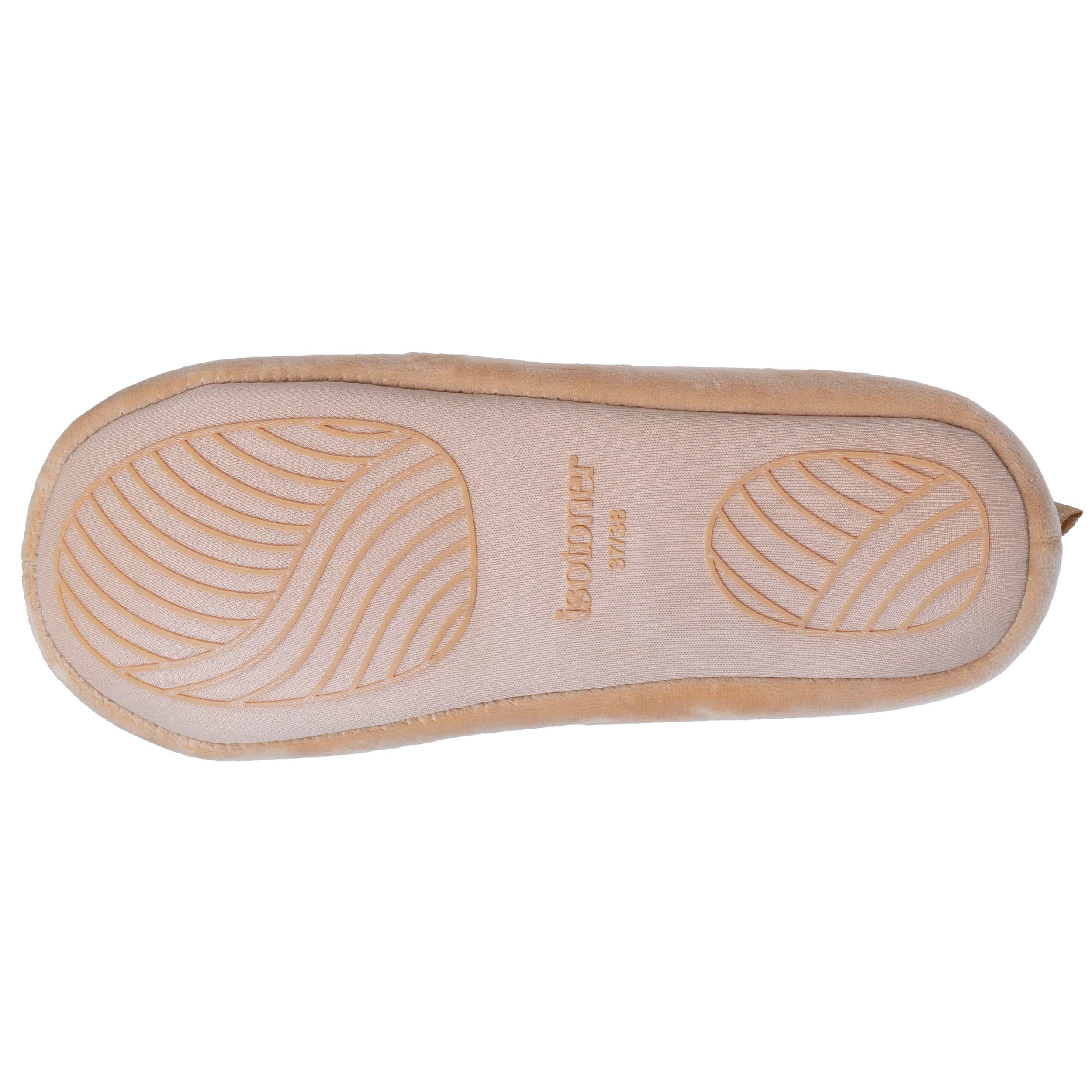 isotoner-chaussons-bottillons-femme-microvelours-beige image 4