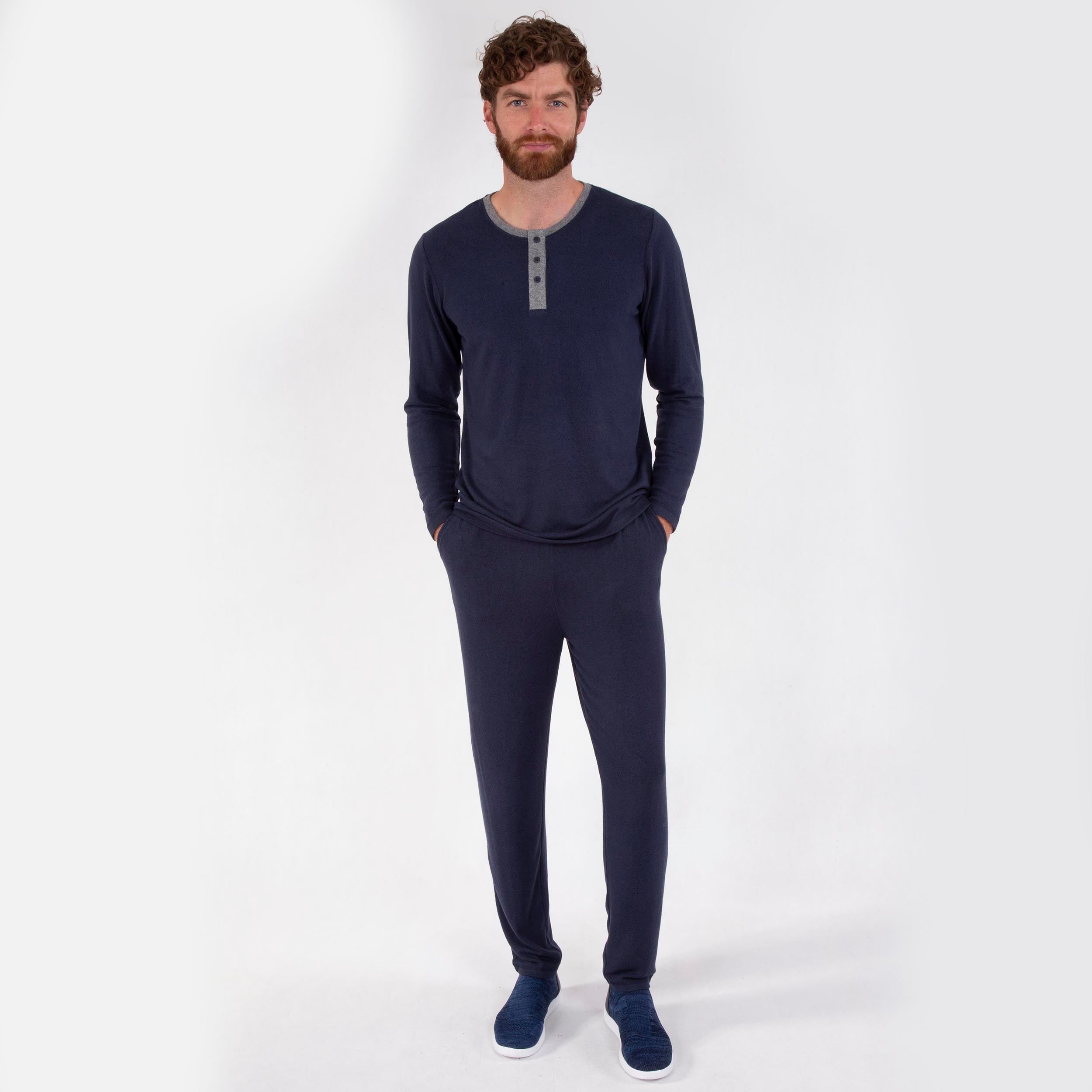 isotoner-t-shirt-manches-longues-homme-marine-ecovero image 3