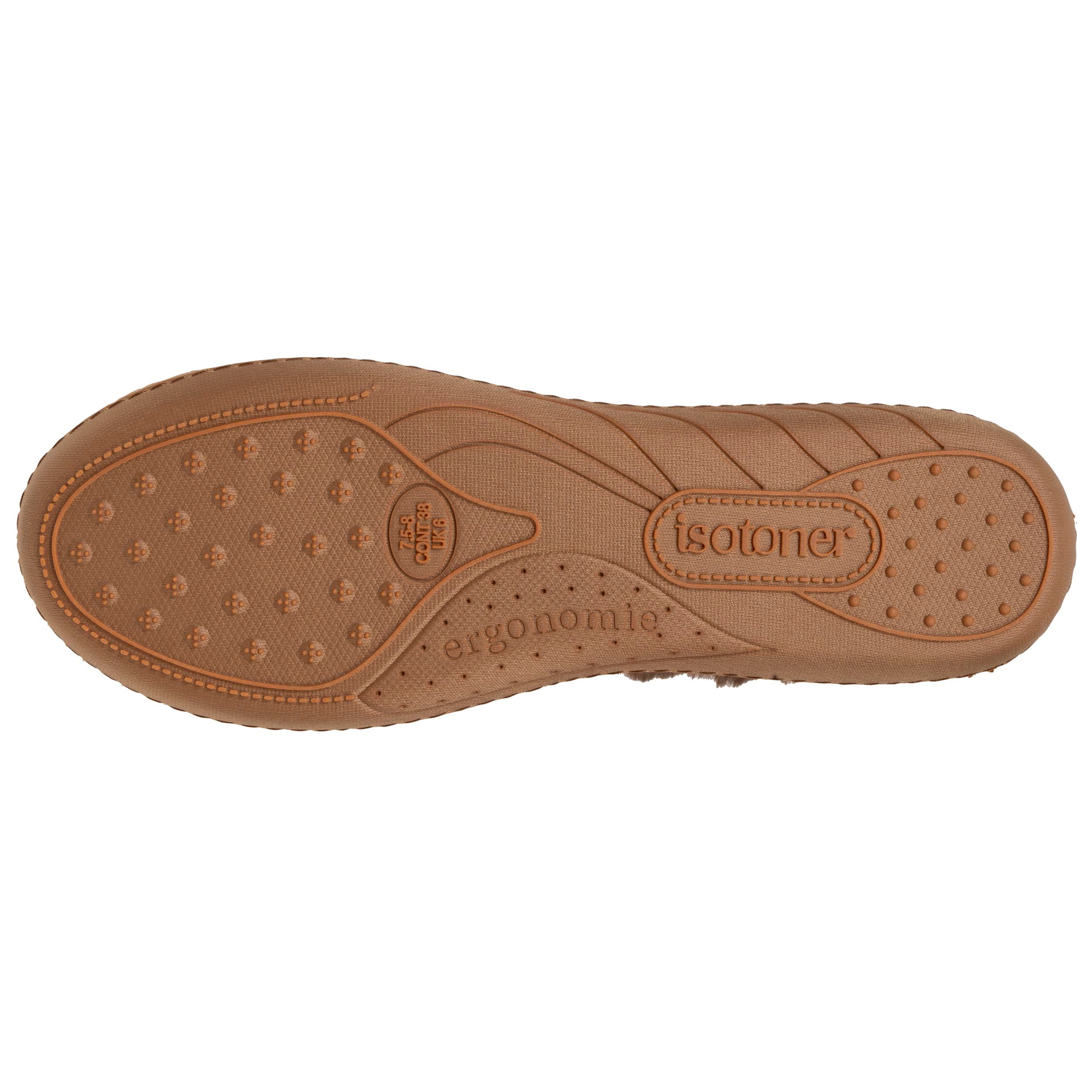 isotoner-chaussons-ballerines-femme-camel-brillants-m-moire-de-forme image 5