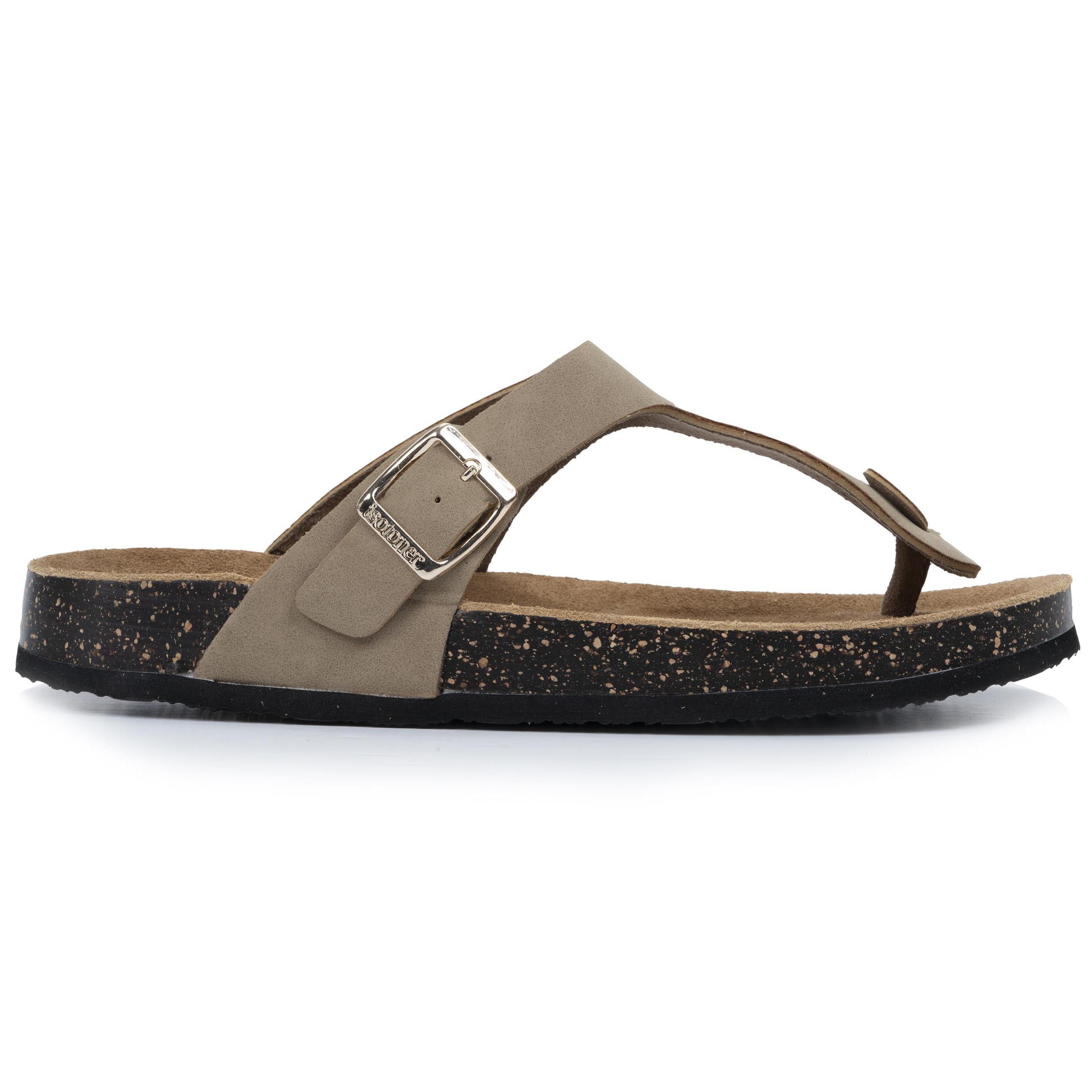 isotoner-sandales-tongs-femme-bride-taupe-cuir image 8