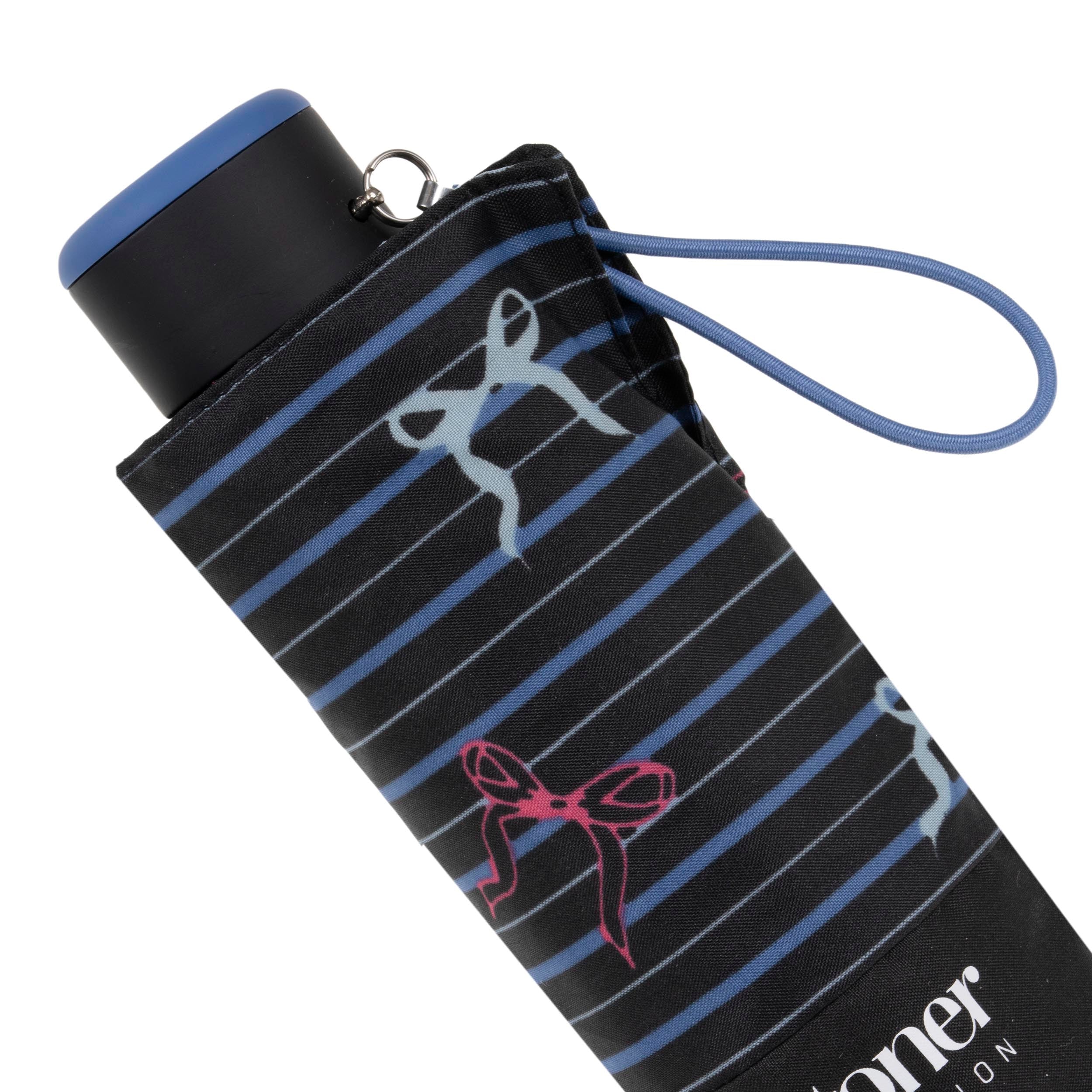 isotoner-parapluie-mini-slim-rayure-n-ud-bleu-compact-16-cm image 5