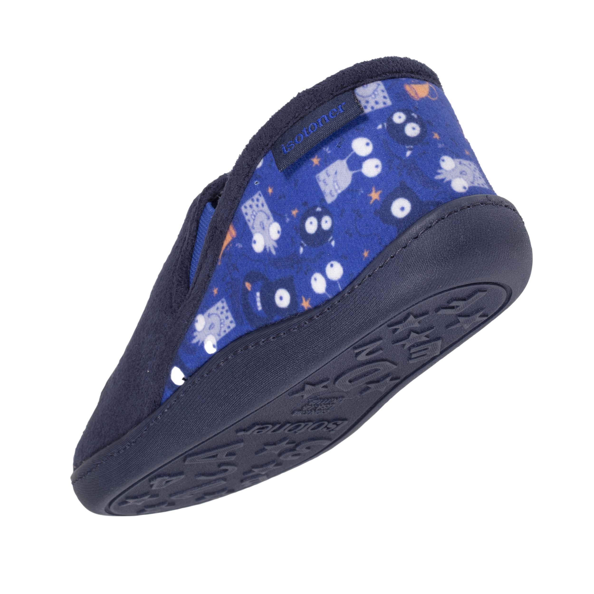 isotoner-chaussons-mocassins-enfant-monstre-su-dine-marine image 5