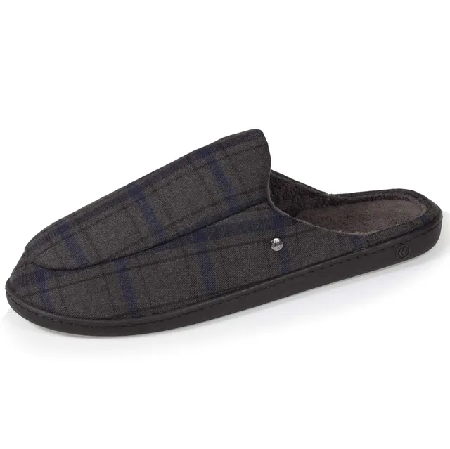 isotoner-chaussons-mules-homme-tartan-everywear image 1