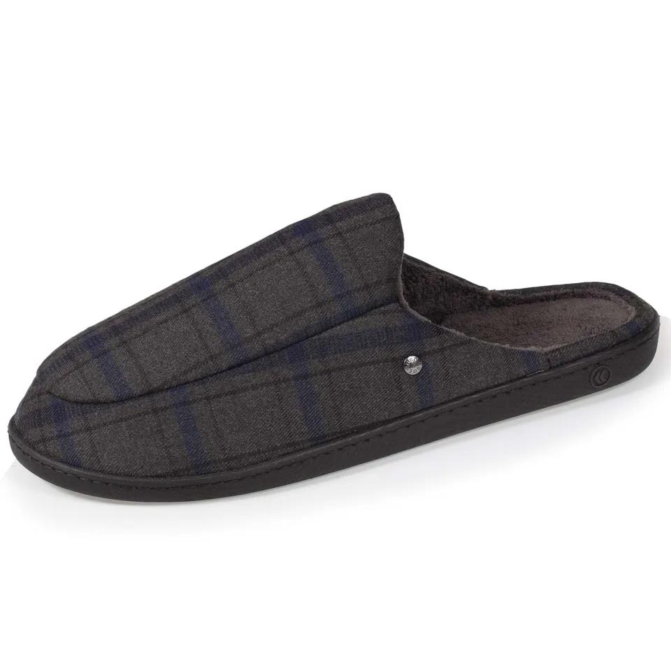 isotoner-chaussons-mules-homme-tartan-everywear image 1