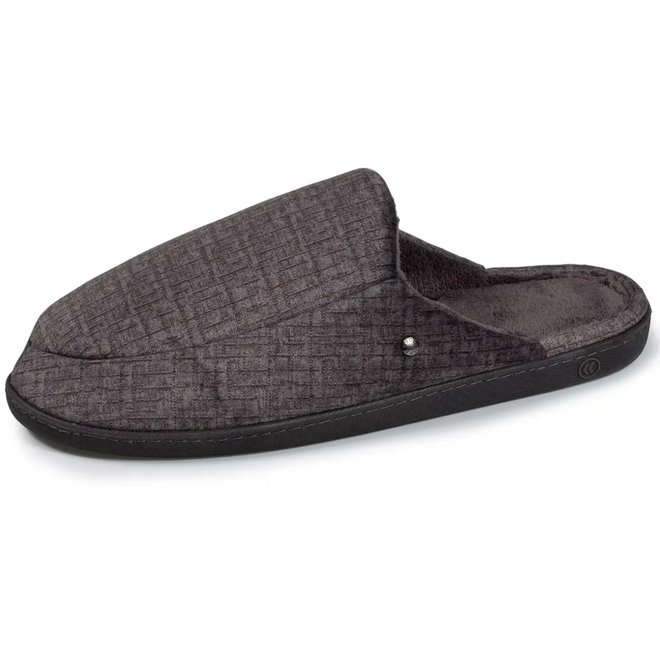isotoner-chaussons-mules-homme-gris-premium image 1