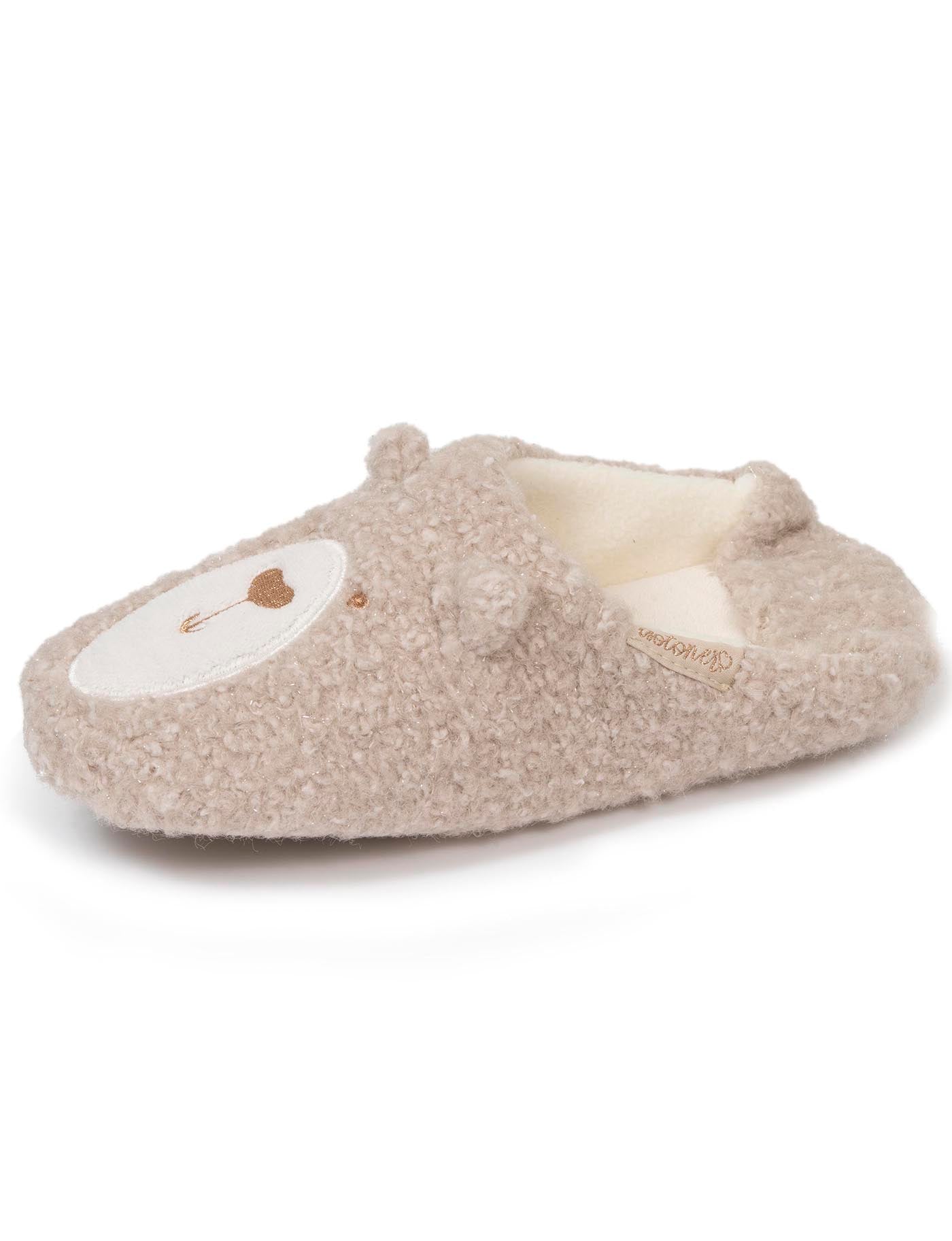 isotoner-chaussons-babouches-femme-ours-beige image 6