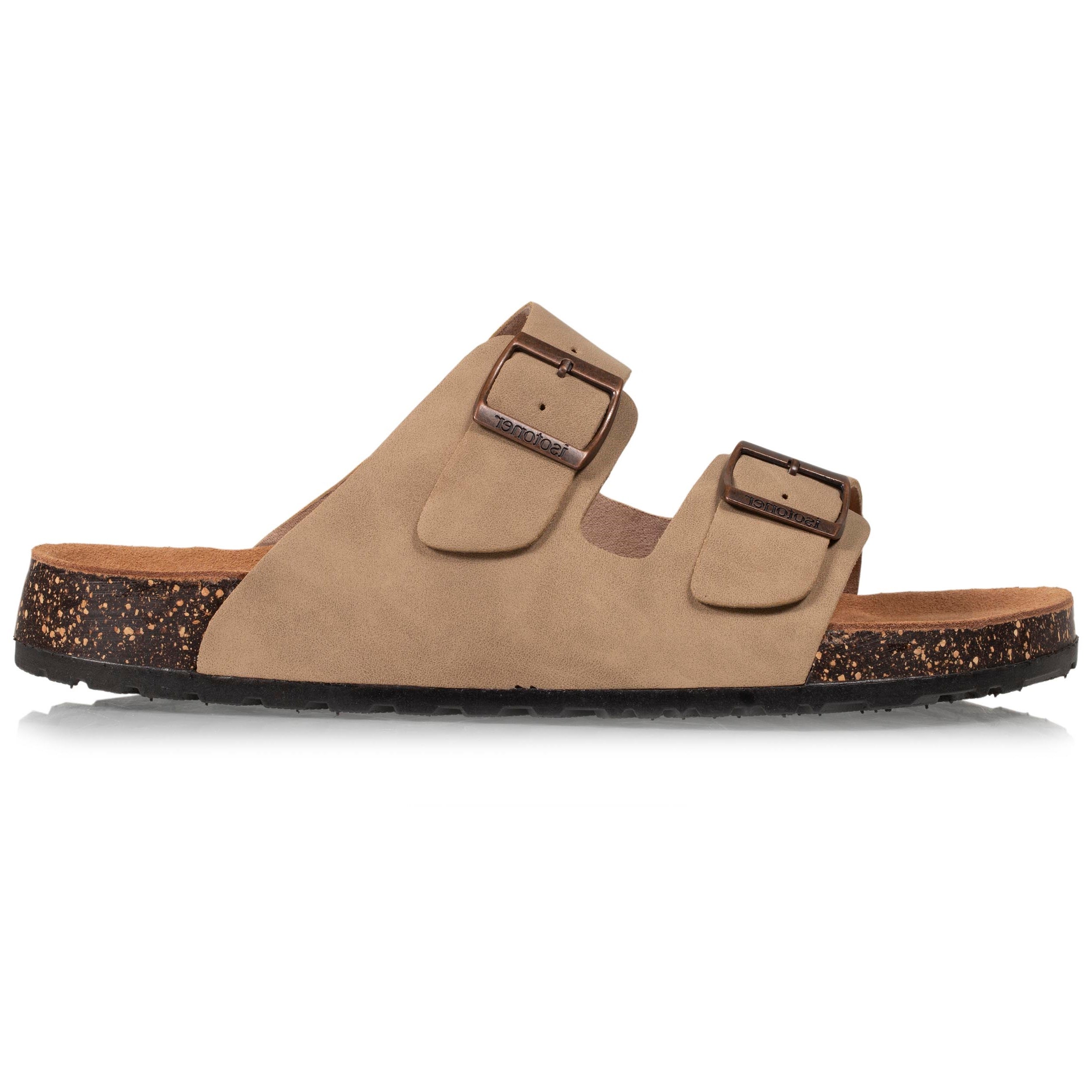 isotoner-mules-sandales-homme-double-bride-taupe image 8