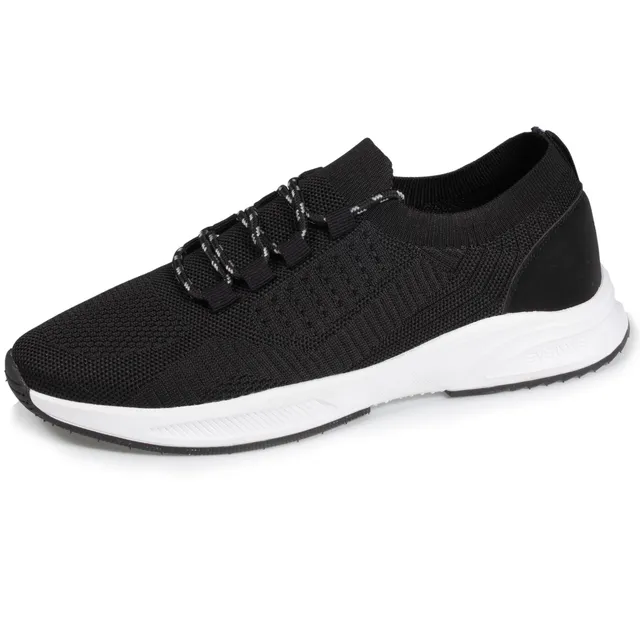 isotoner-baskets-confort-homme-slip-on-lacets-noir-everywear image 1