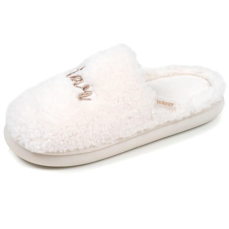 isotoner-chaussons-mules-femme-bloup-ivoire image 1