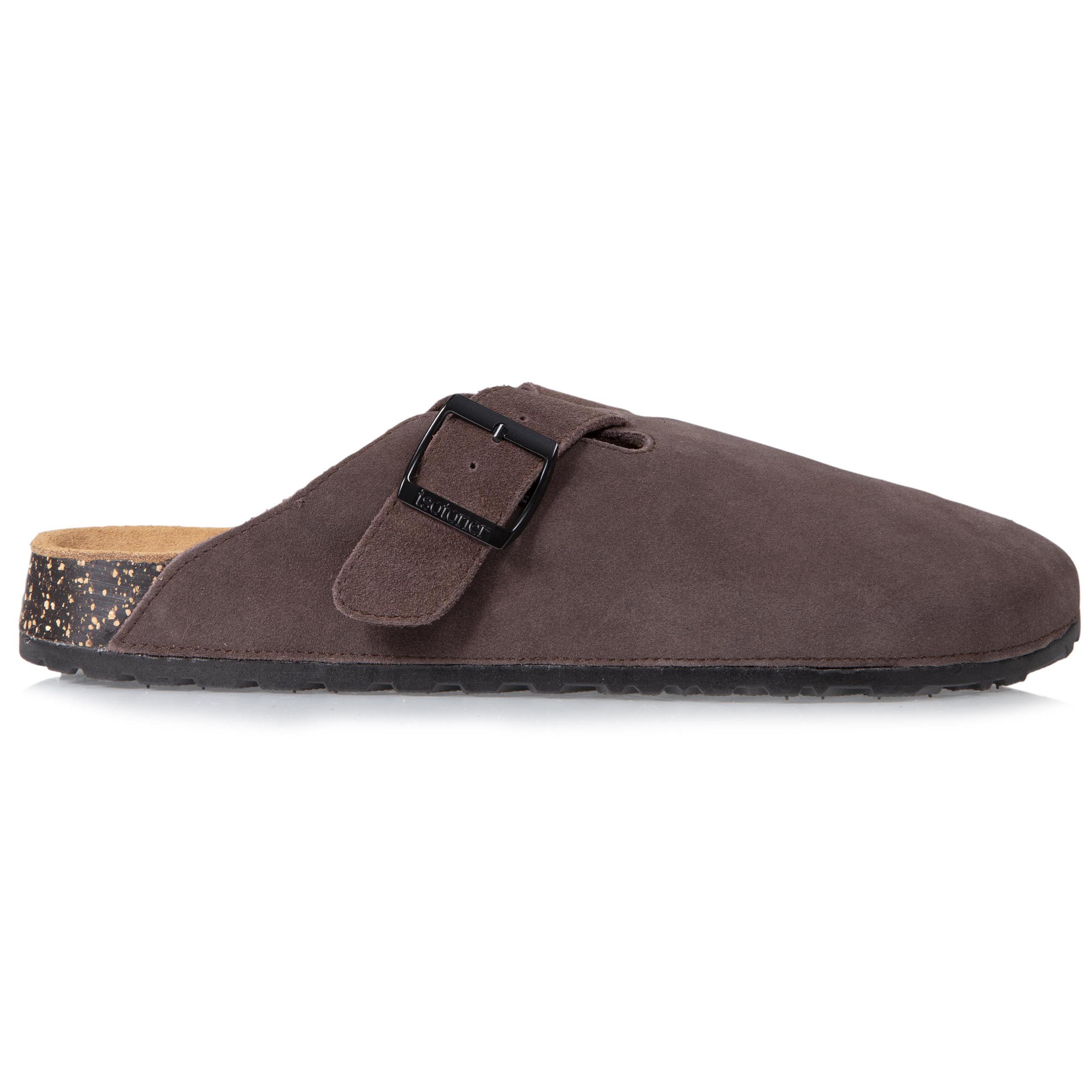 isotoner-mules-sabots-cuir-homme-chocolat-li-ge image 8