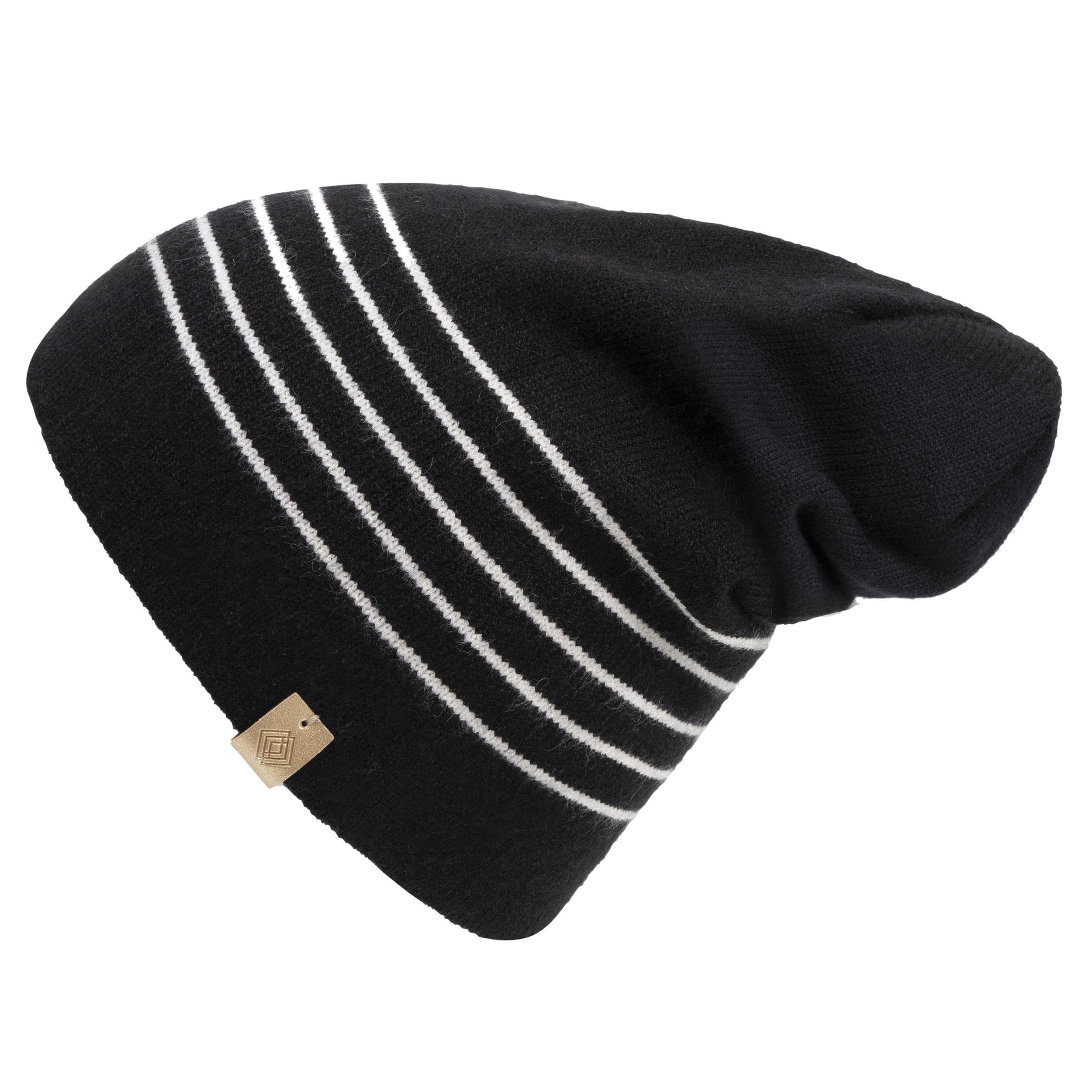 isotoner-bonnet-femme-ultra-doux-noir-rayures image 1