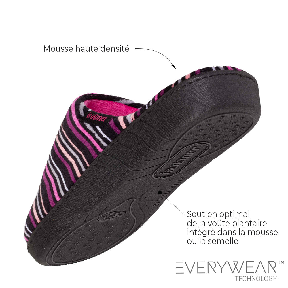 isotoner-chaussons-mules-femme-gris-chat-fantaisie image 5