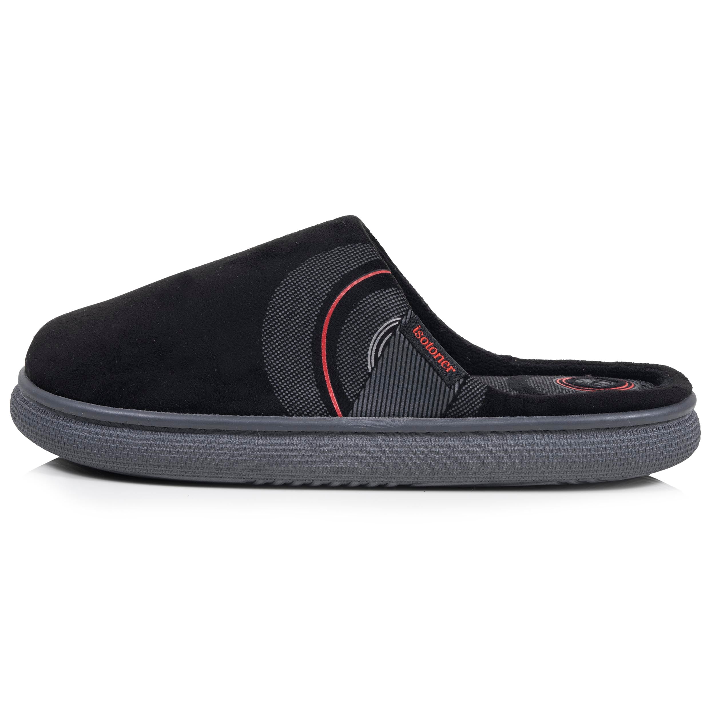 isotoner-chaussons-mules-homme-bloup-noir-graphite image 3