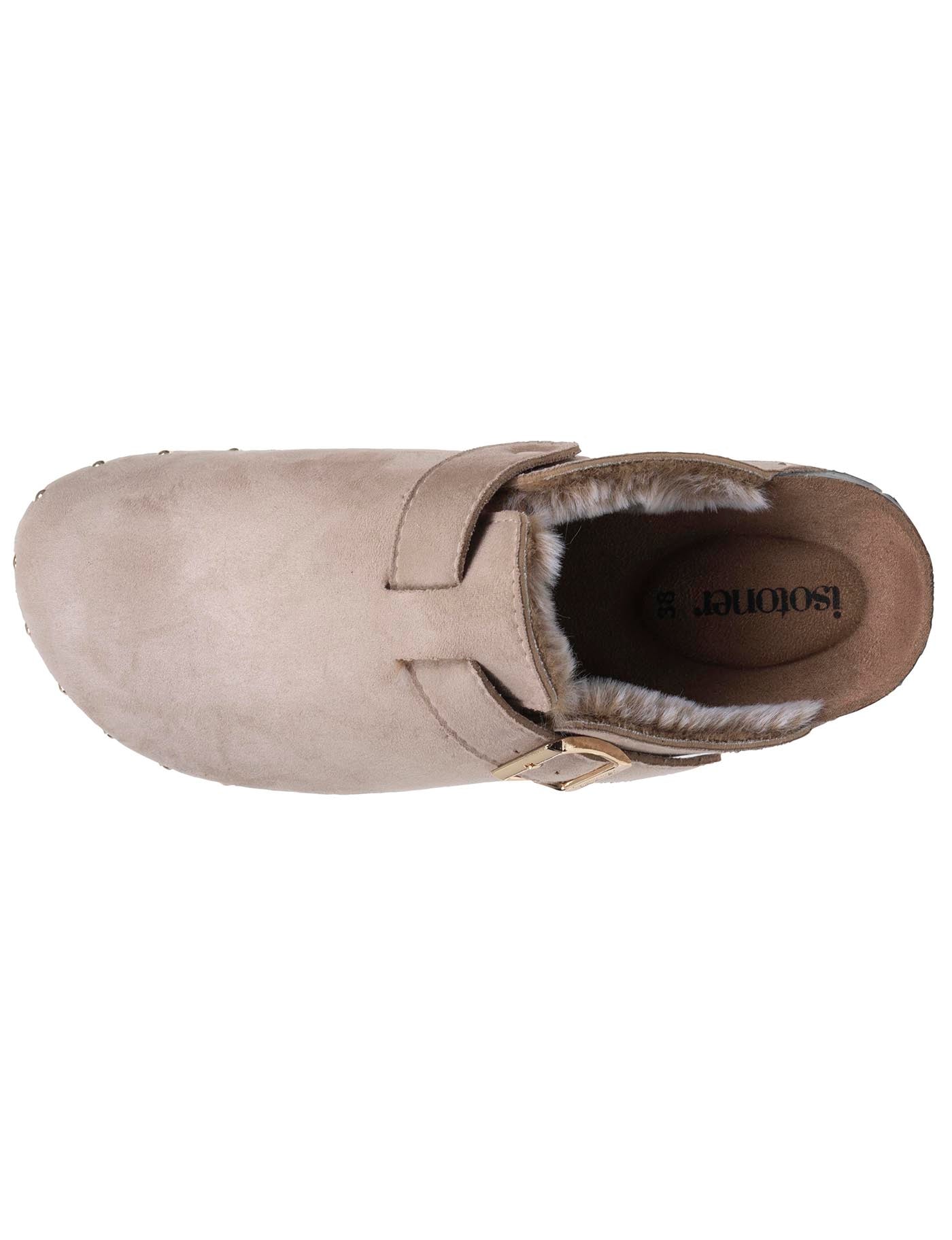 isotoner-sabots-femme-fourr-s-taupe-clous image 7