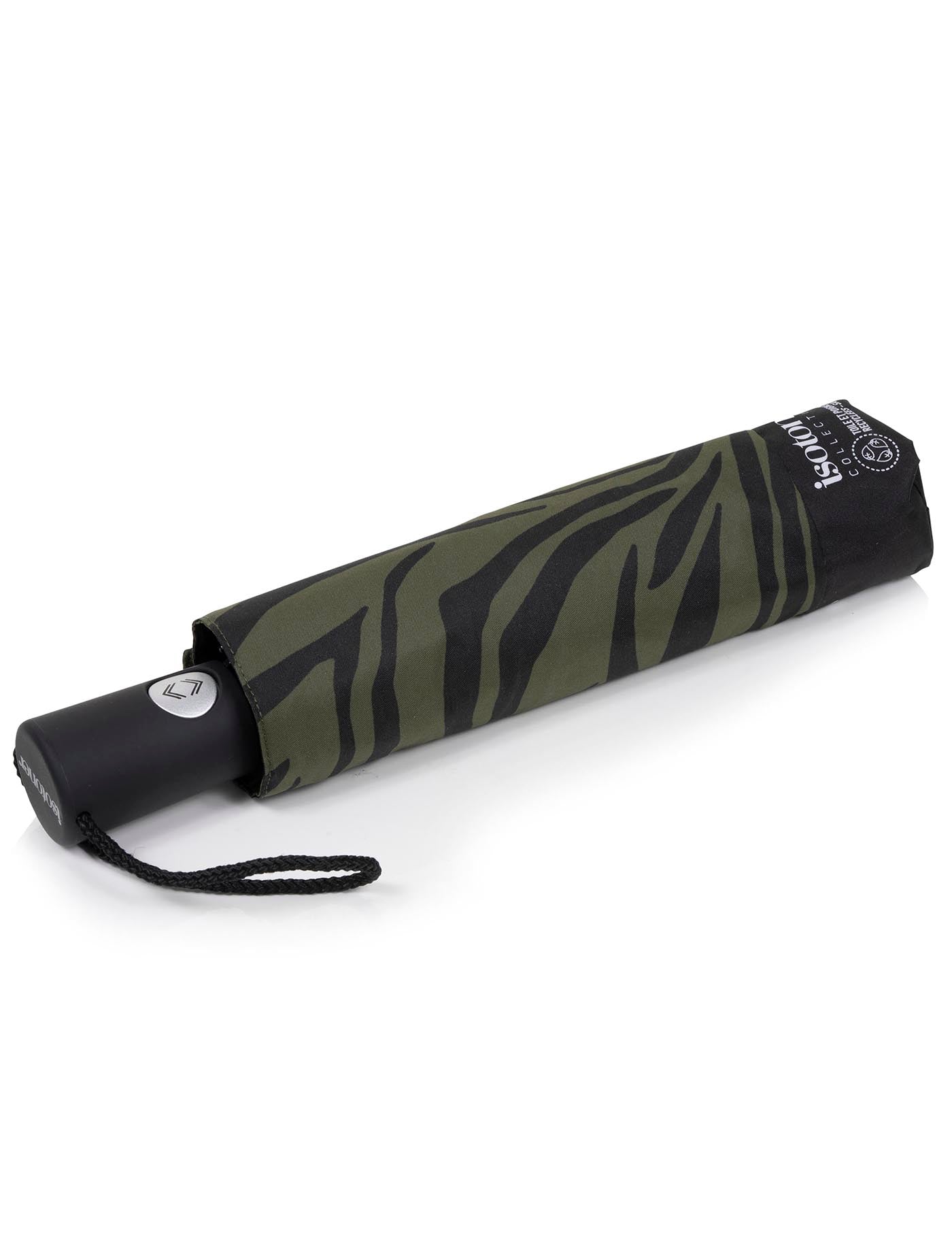 isotoner-parapluie-auto-z-bre-kaki-ouverture-automatique image 6